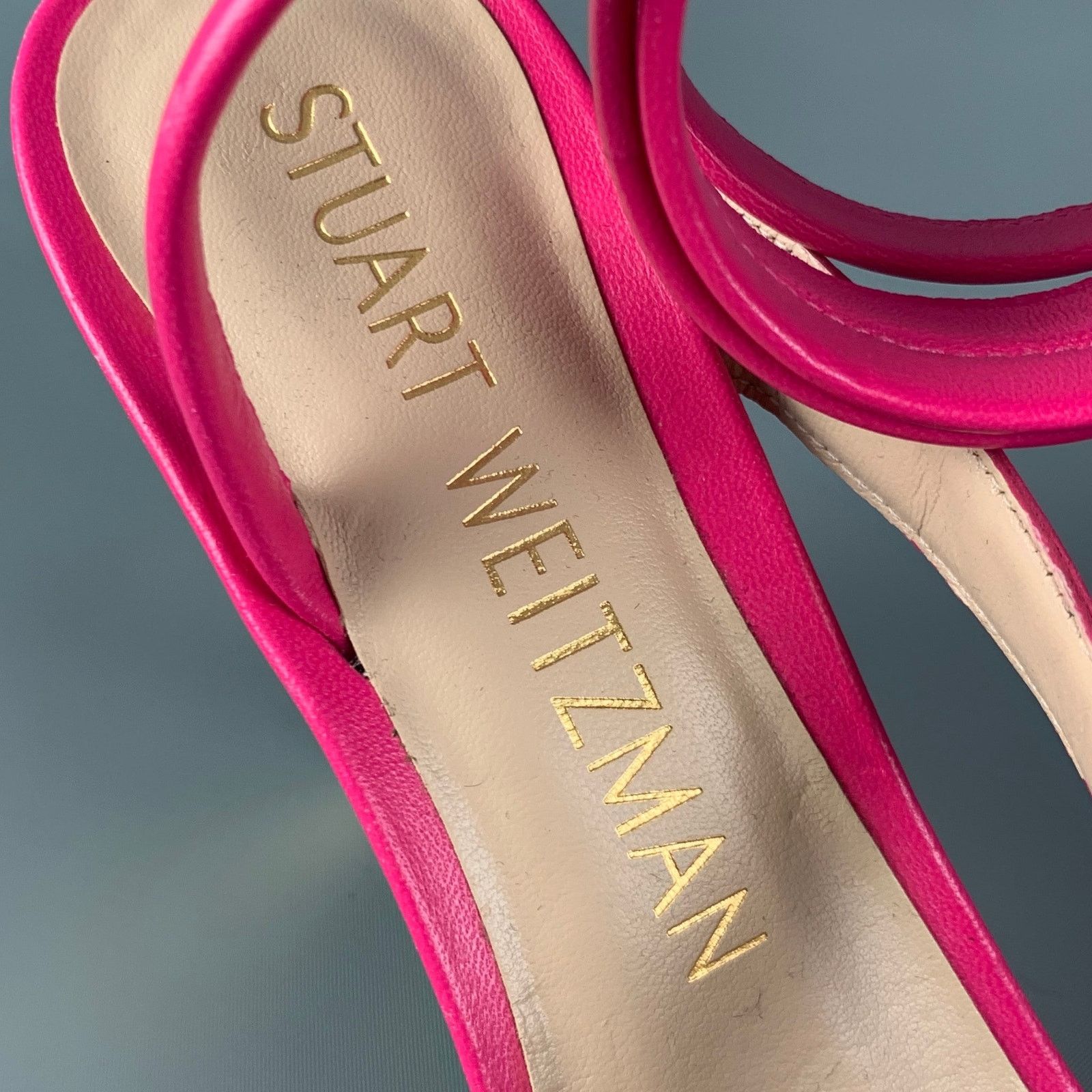 Stuart Weitzman STUART WEITZMAN 9 Beatrix Pink Gold Leather Strappy Sandals Size US 9.5 / IT 39.5 - 5 Thumbnail