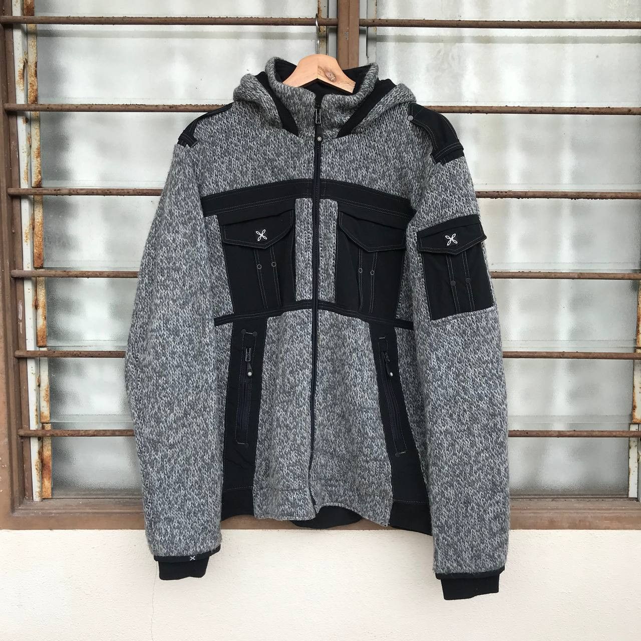 Arc'teryx × Japanese Brand × Patagonia MONTURA REMIX BIKER KNIT JACKET OUTDOOR JUMPER HOODIE Size US L / EU 52-54 / 3 - 1 Thumbnail