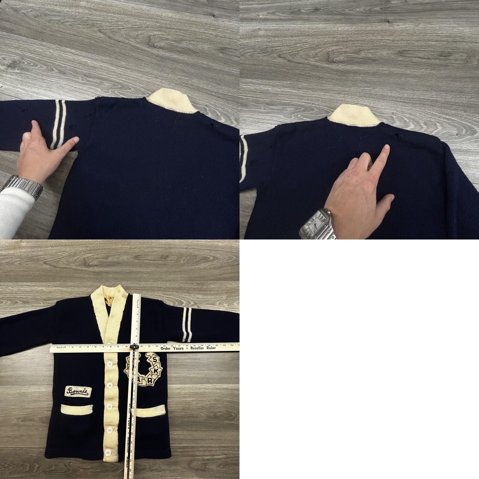 McGregor VINTAGE MacGregor Cardigan Sweater Womens S Navy Blue Wool Size S / US 4 / IT 40 - 9 Thumbnail