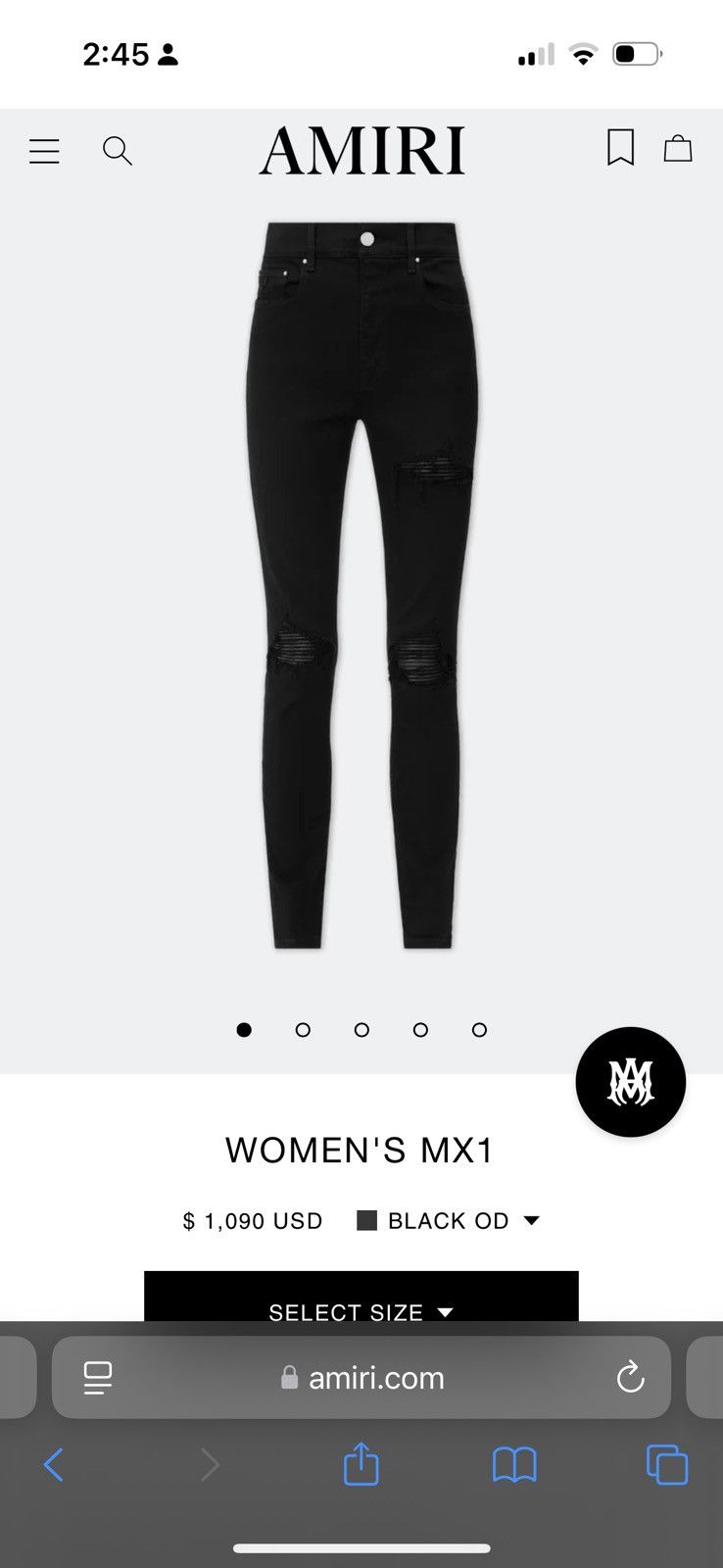 Amiri AMIRI BLACK SKINNY PANT Size 27" / US 4 / IT 40 - 8 Thumbnail