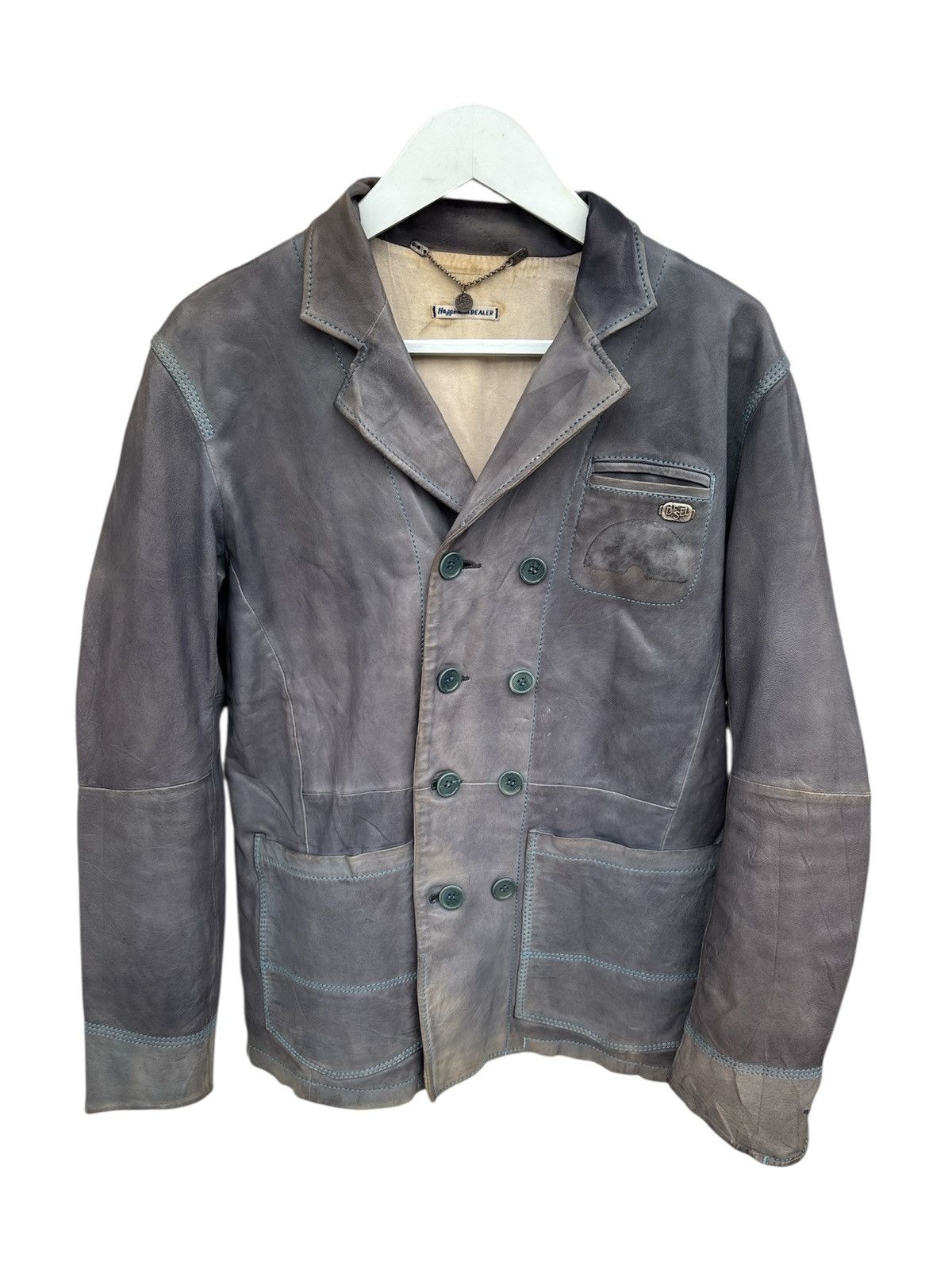 Diesel Vintage Double Breasted Leather Jacket Size US XS / EU 42 / 0 - 1 Thumbnail