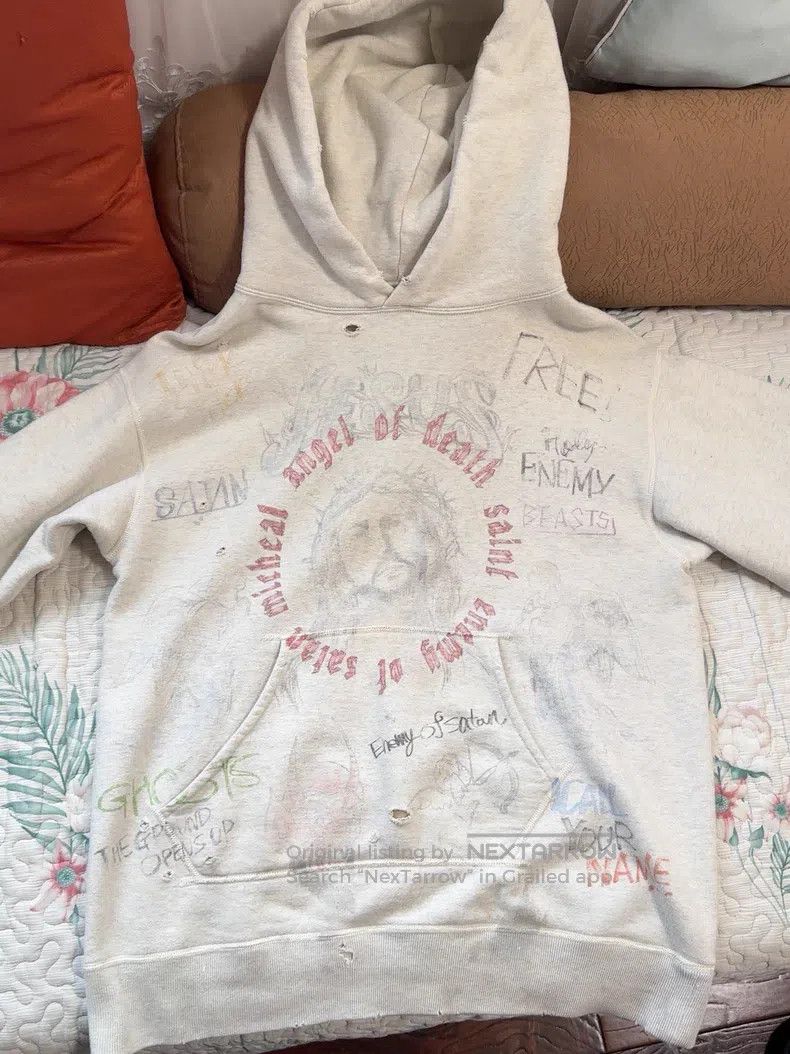 Saint Michael Saint Michael Jesus Hand-Painted Graffiti Sweatshirt Size US M / EU 48-50 / 2 - 2 Thumbnail