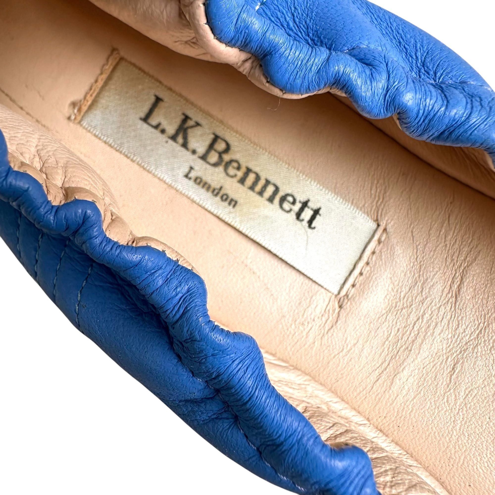 Other L K Bennett London Royal Blue Nappa Leather Sissy Ballet Fla Size US 8.5 / IT 38.5 - 7 Thumbnail