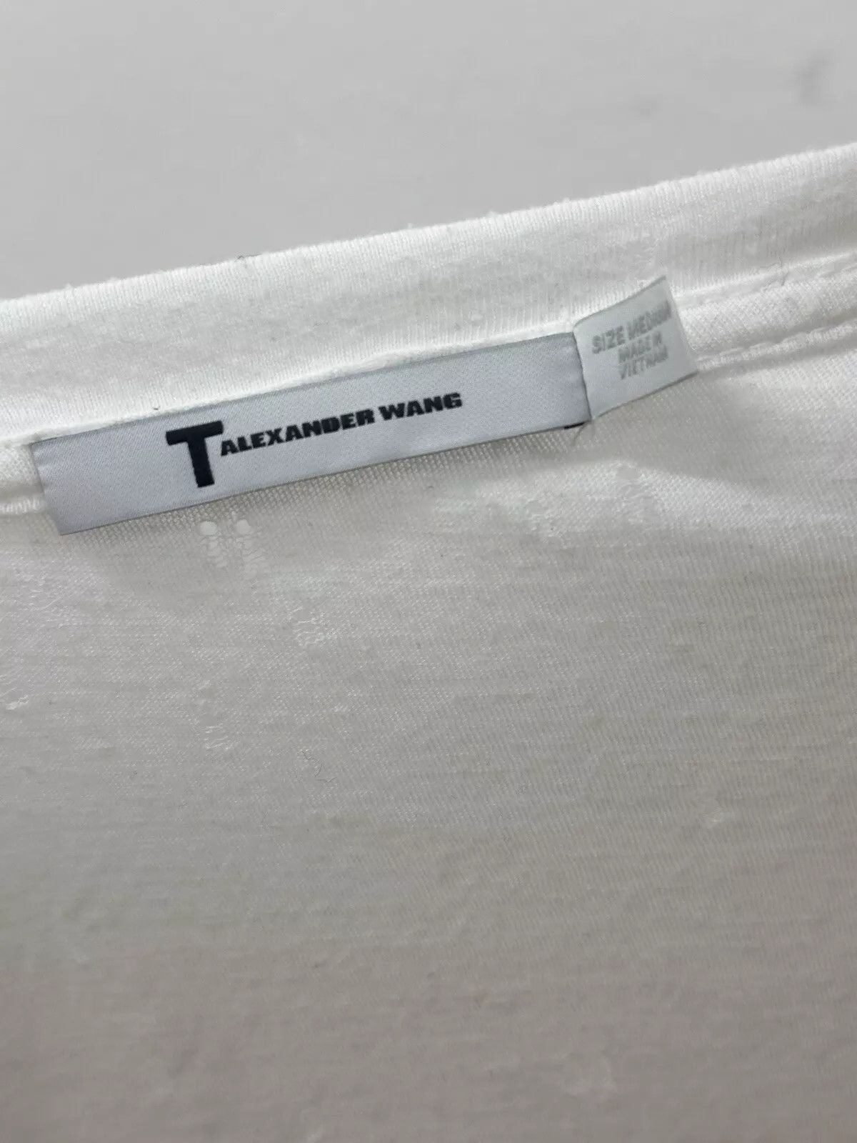 T by Alexander Wang T Alexander Wang Womens Distressed T-shirt Tee White Size M / US 6-8 / IT 42-44 - 9 Thumbnail