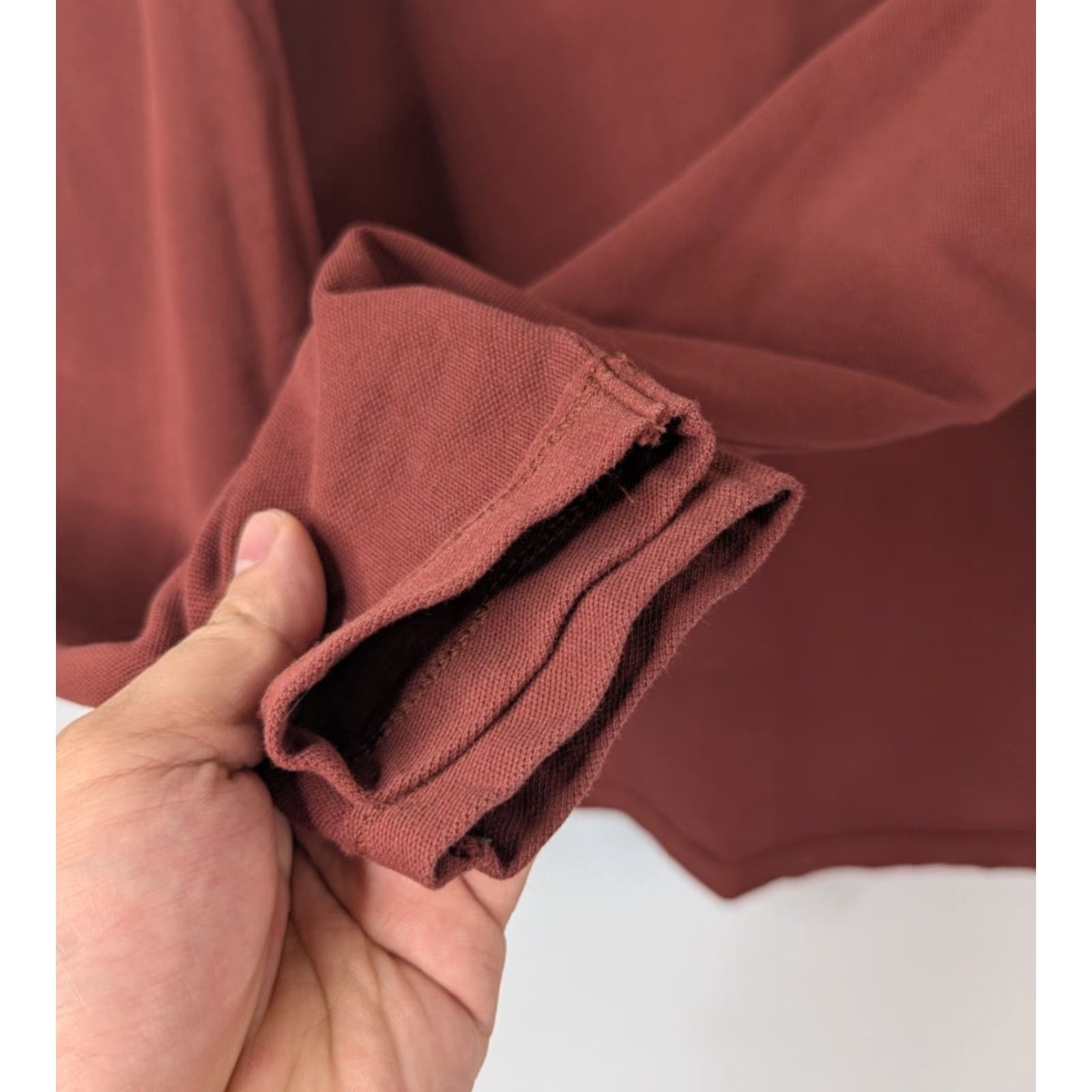 Allsaints AllSaints Polo Shirt Mens Long Sleeve Burgundy Cotton Logo Size US S / EU 44-46 / 1 - 3 Thumbnail