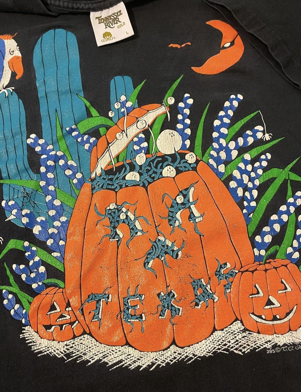 Vintage Vintage 90s Texas Halloween T Shirt Size Large Single Stitch Size US L / EU 52-54 / 3 - 1 Thumbnail