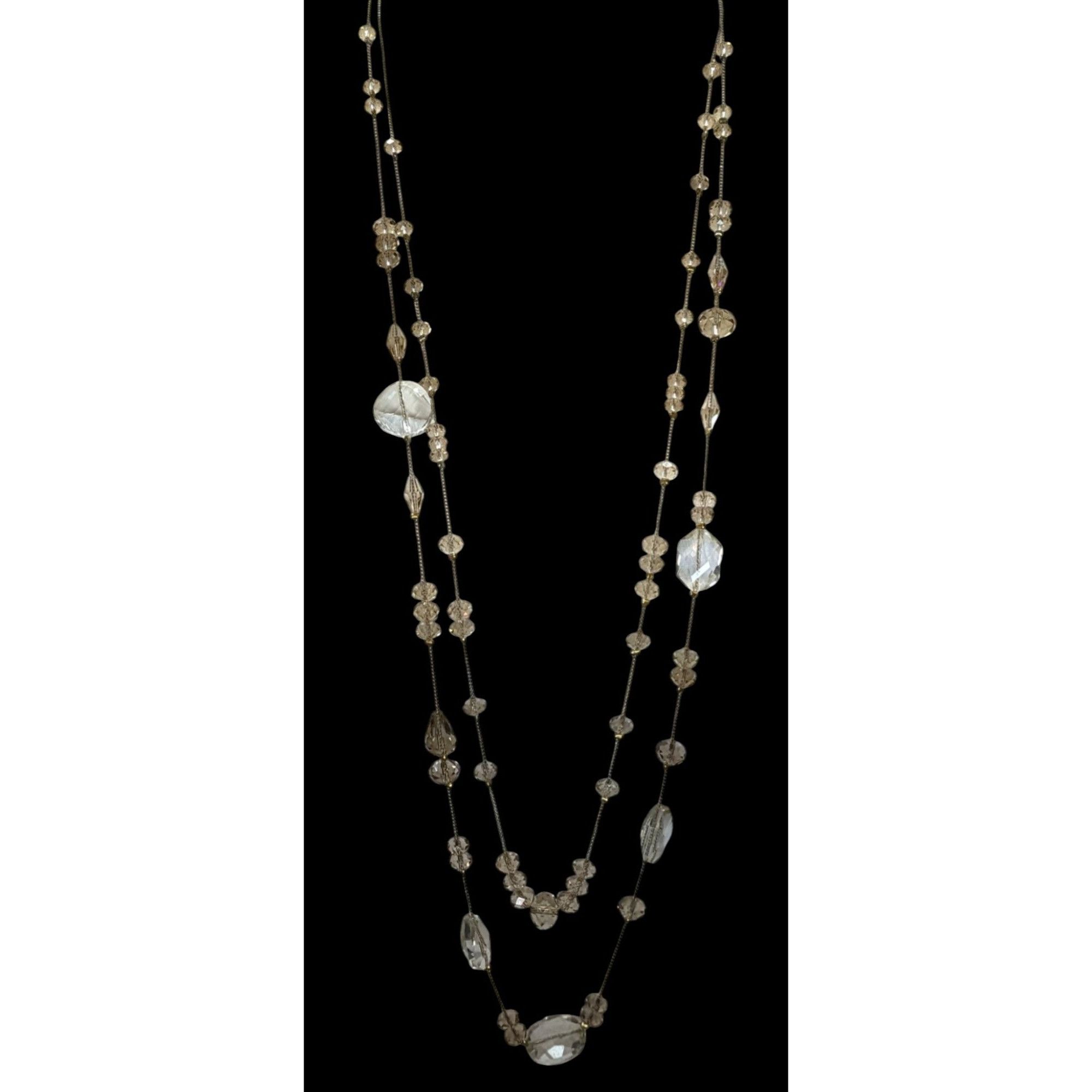 Other Elegant Glam Multi-Strand Crystal Glass Beaded Necklace Size ONE SIZE - 4 Thumbnail