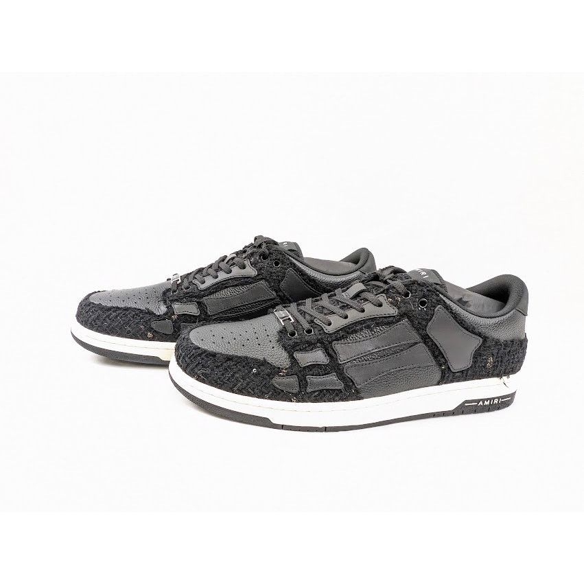 Amiri o1rshd1 Boucle Skelton Low-Top Sneakers in Black Size US 13 / EU 46 - 16 Thumbnail