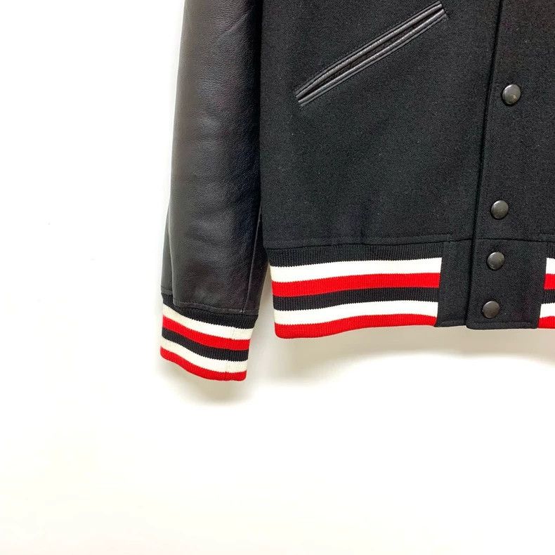 Givenchy Givenchy Size50 Leather-trimmed Striped Baseball Jacket, Si Size US M / EU 48-50 / 2 - 5 Thumbnail