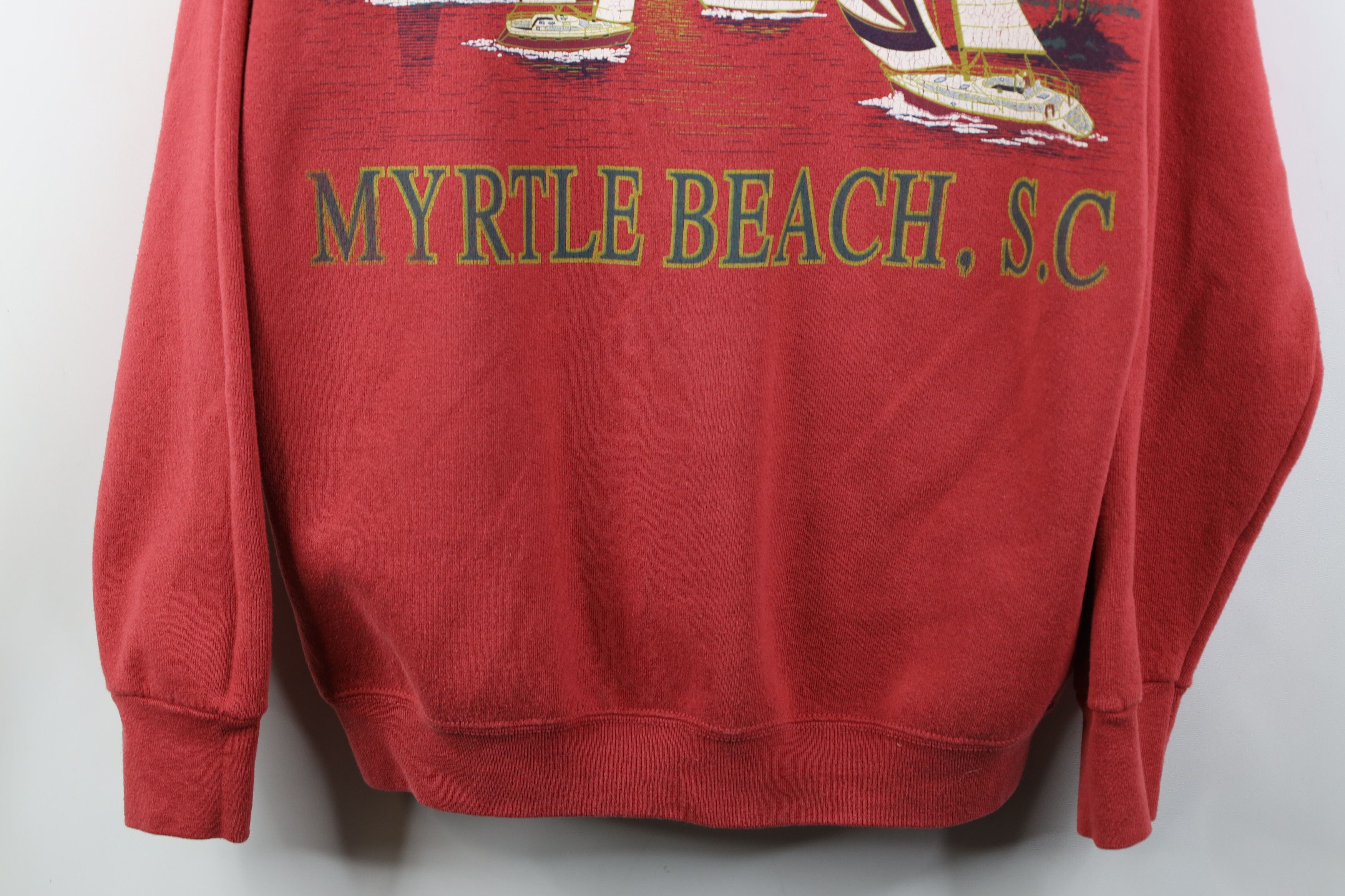 Vintage Vintage 90s Myrtle Beach Sailboat Sailing Print Sweatshirt Size XL / US 12-14 / IT 48-50 - 3 Thumbnail