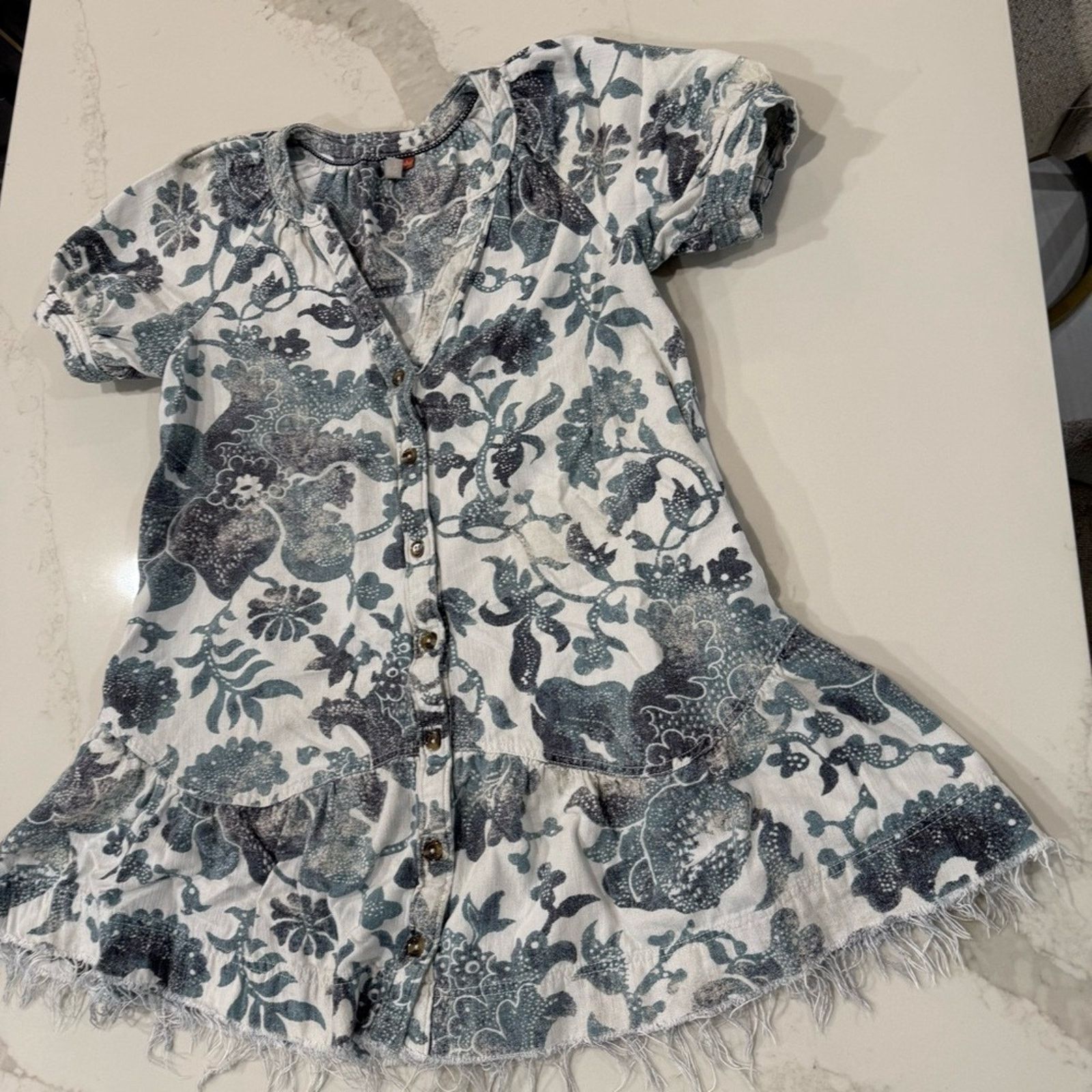 Anthropologie Anthropologie Pilcro Linen Puff Sleeve Tunic Dress Womens S Size S / US 4 / IT 40 - 6 Thumbnail