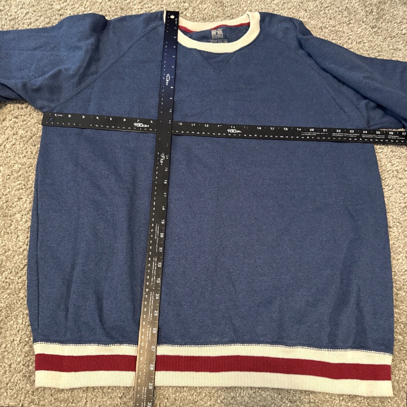 Russell Athletic Russell Athletic Sweatshirt Crewneck 2XL Navy Blue Red White Stripe Cuffs Size US XXL / EU 58 / 5 - 6 Thumbnail