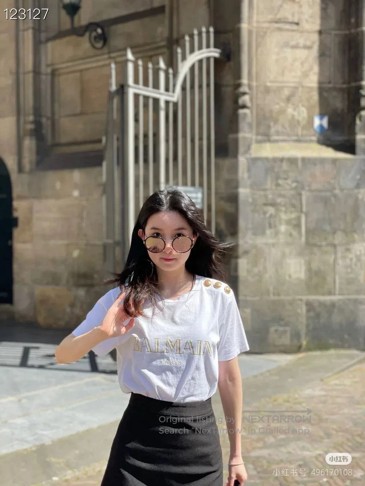 Balmain Balmain Gold Button Letter Print Short Sleeve T. Size S / US 4 / IT 40 - 9 Thumbnail