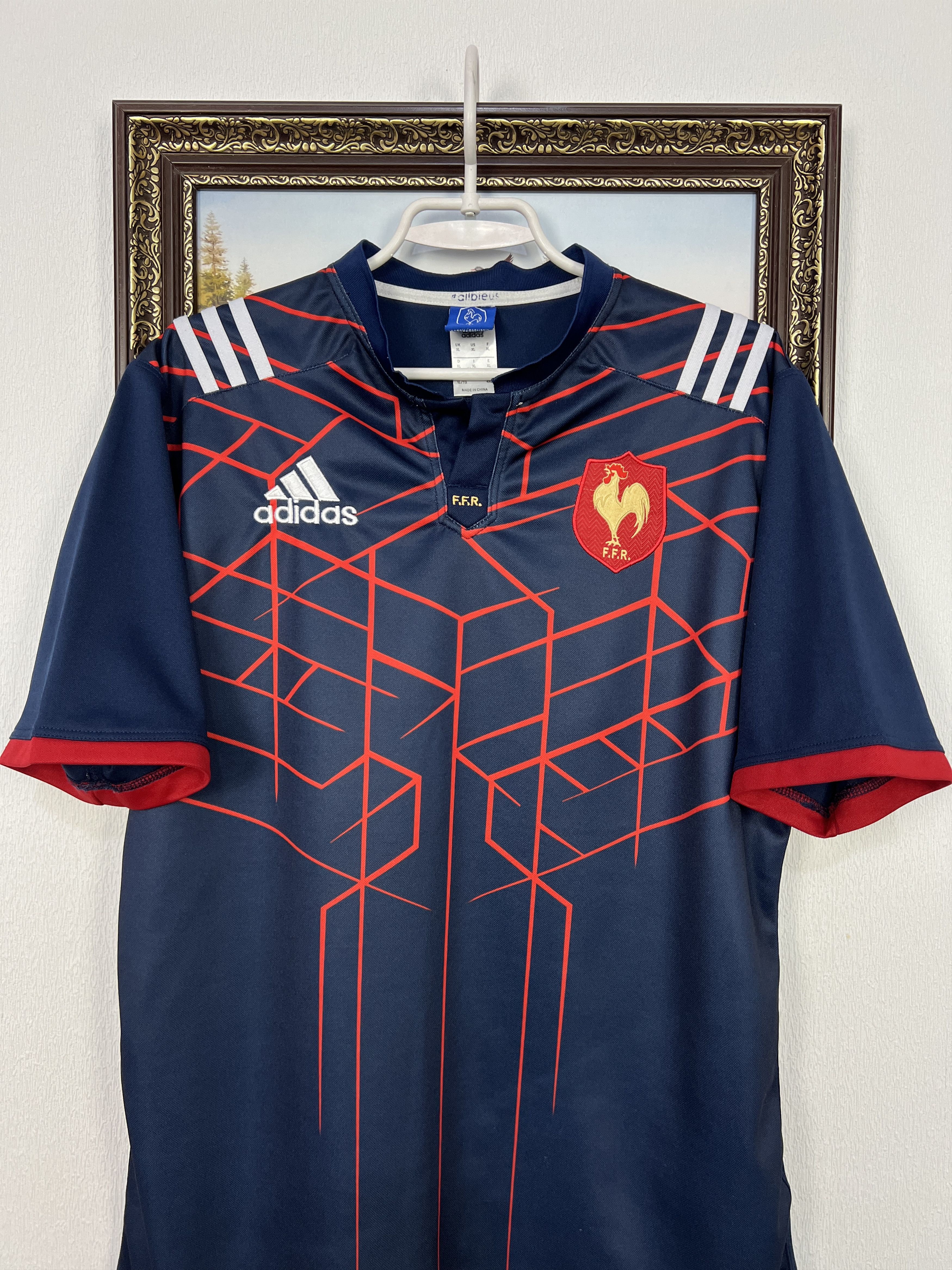 Adidas Adidas France Rugby Union Shirt Jersey Blue Mens National Size US XL / EU 56 / 4 - 2 Thumbnail