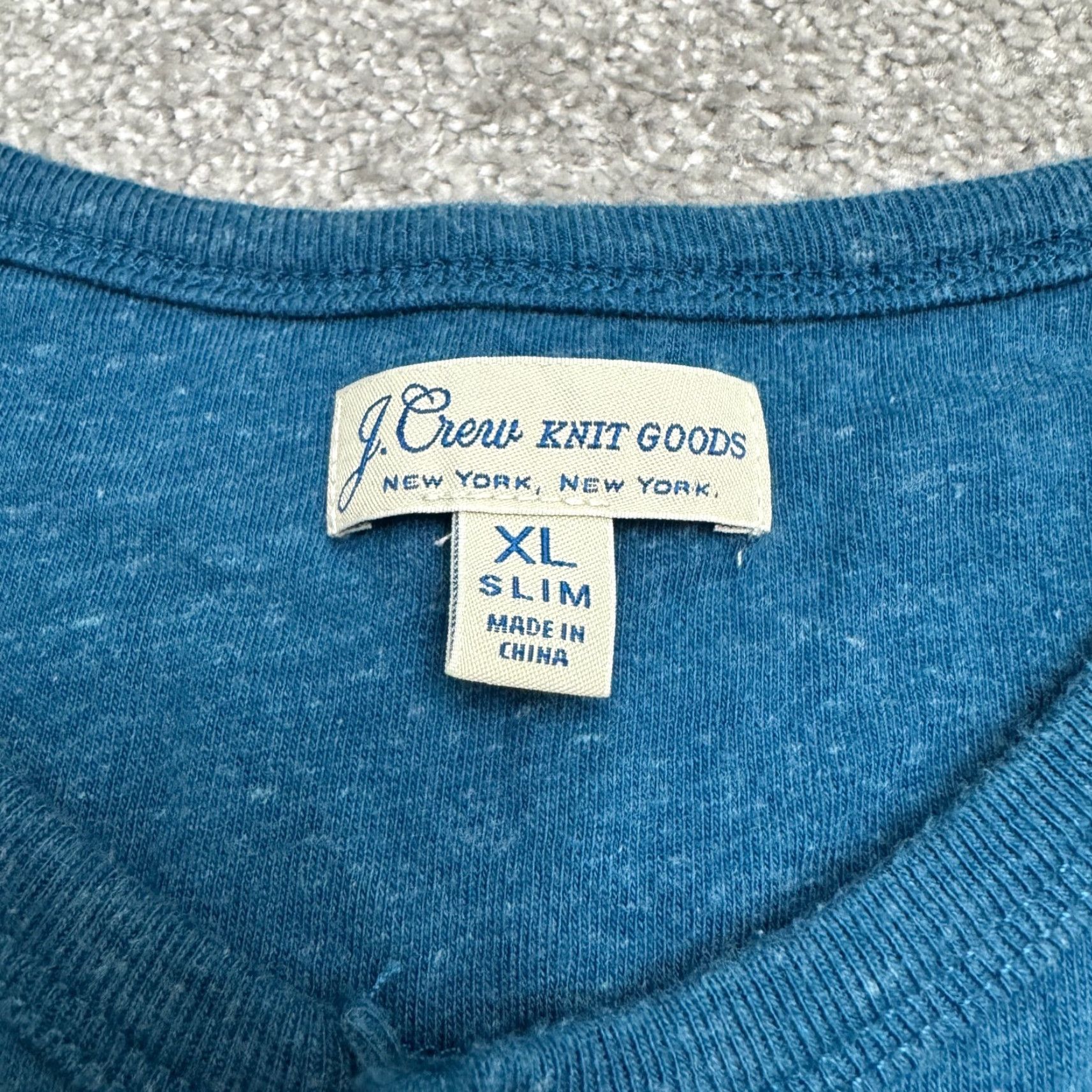 J.Crew J.Crew Knit Goods Slim Flagstone Marled Henley Long Sleeve shirt Mens XL Blue Size US XL / EU 56 / 4 - 6 Thumbnail