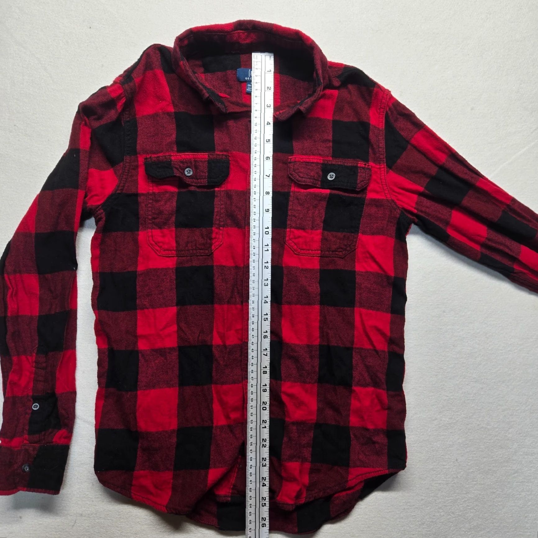 George George Button Down Shirt Casual Long Sleeve Flannel Plaid Red S Mens Size US S / EU 44-46 / 1 - 6 Thumbnail