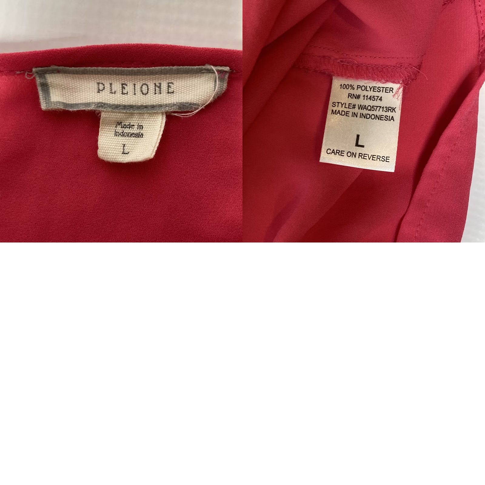 Vintage Pleione Blouse Pink Short Sleeve V Neck High Low Pullover Top L Womens Regular Ready to Ship Size L / US 10 / IT 46 - 8 Thumbnail
