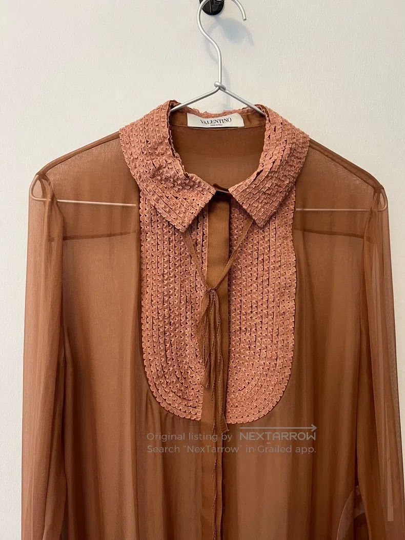Valentino Valentino Women's coffee georgette top Size S / US 4 / IT 40 - 8 Thumbnail