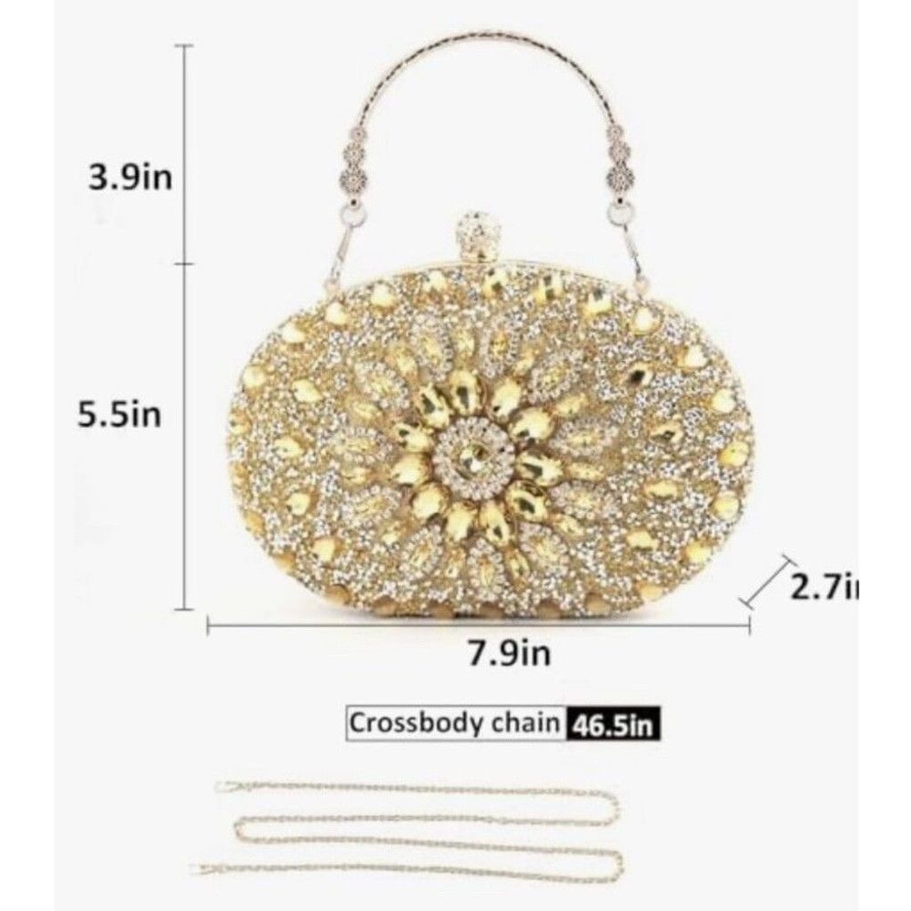 Other RAMLA Crystal Clutch Purse Jeweled Purses Rhinestone Size ONE SIZE - 3 Thumbnail