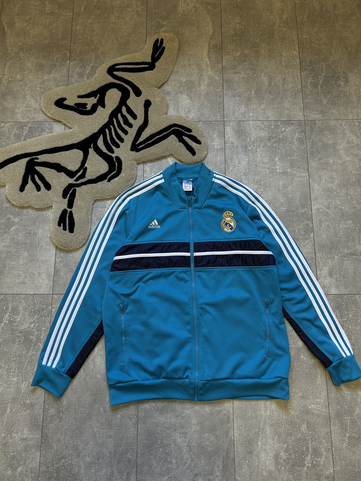 Real Madrid soccer blue training rain jacket 2022 - Adidas –