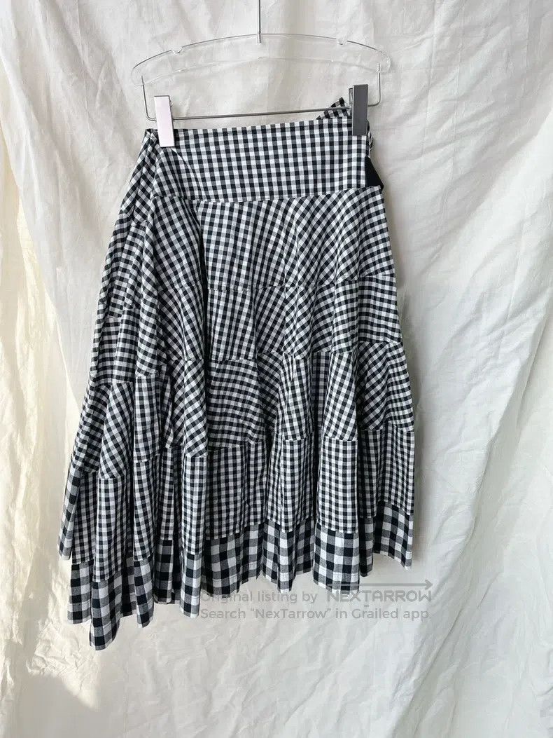 Comme des Garcons Comme des Garcons size M Black and White Plaid Asymmetrica Size 23" - 6 Thumbnail