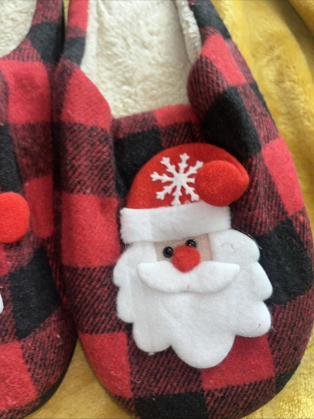 The Unbranded Brand Christmas Indoor Fuzzy Shoes Flat Plaid Household 10 Size US 10 / IT 40 - 3 Thumbnail
