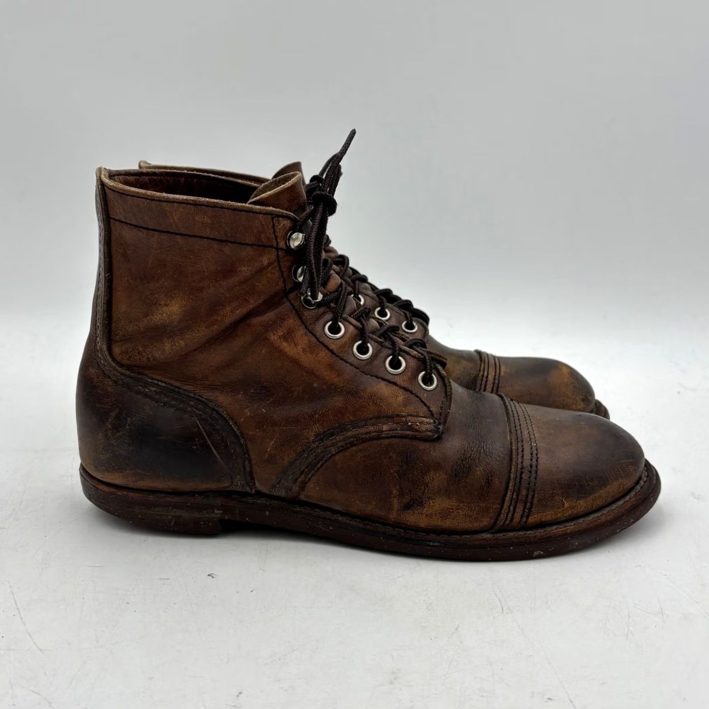 Red Wing Red Wing Work Boots Men's 7.5D Workwear Leather 6 Inch Iron Ranger Combat Brown Size US 8 / EU 41 - 3 Thumbnail