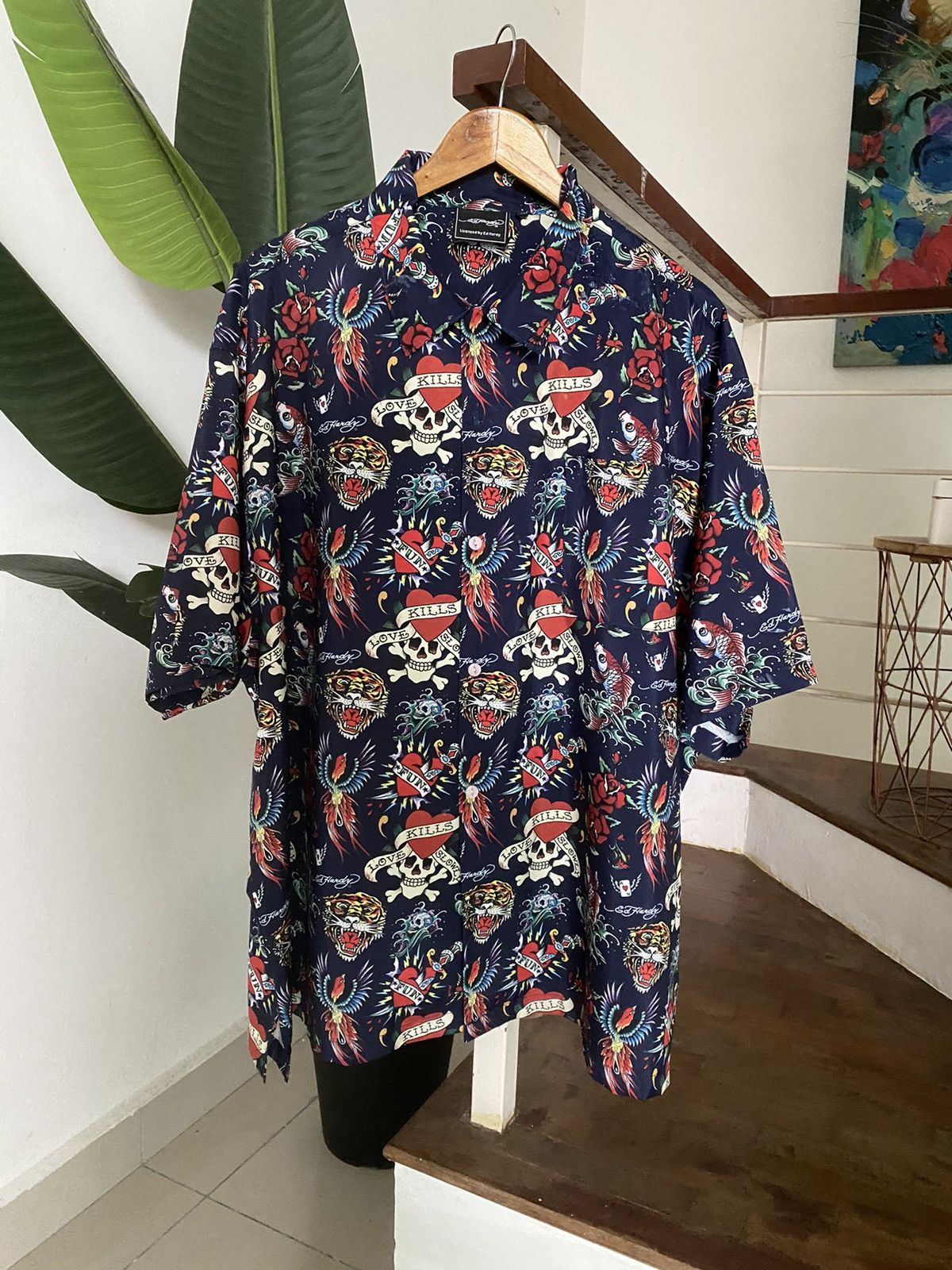 Ed Hardy × Vintage Vintage ED HARDY tatoo oversized Shirt hiphop style Size US L / EU 52-54 / 3 - 5 Thumbnail