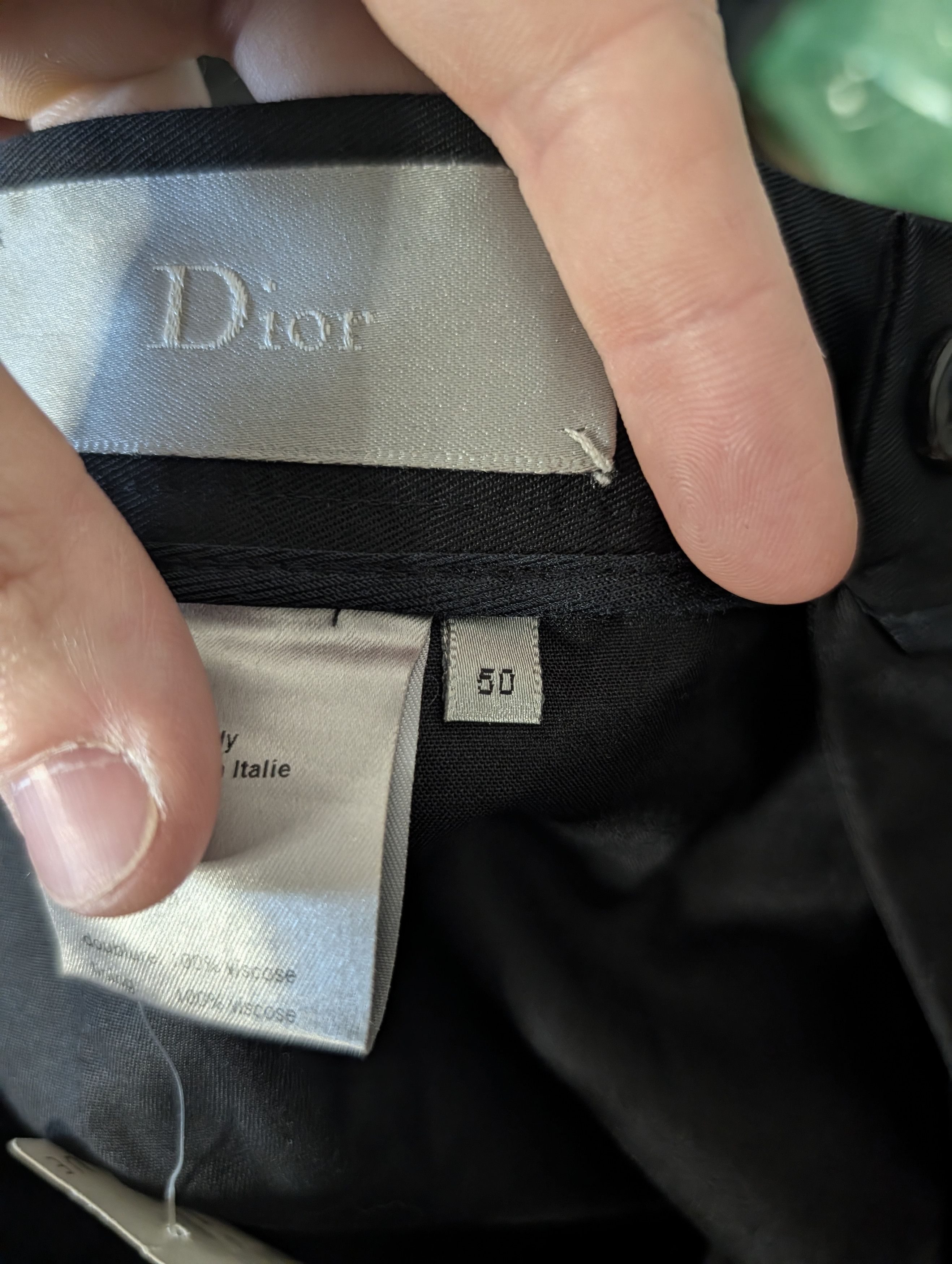 Dior AW2003 Hedi Rivet Detail NWT Black Cotton Pants 50 Size US 34 / EU 50 - 15 Thumbnail
