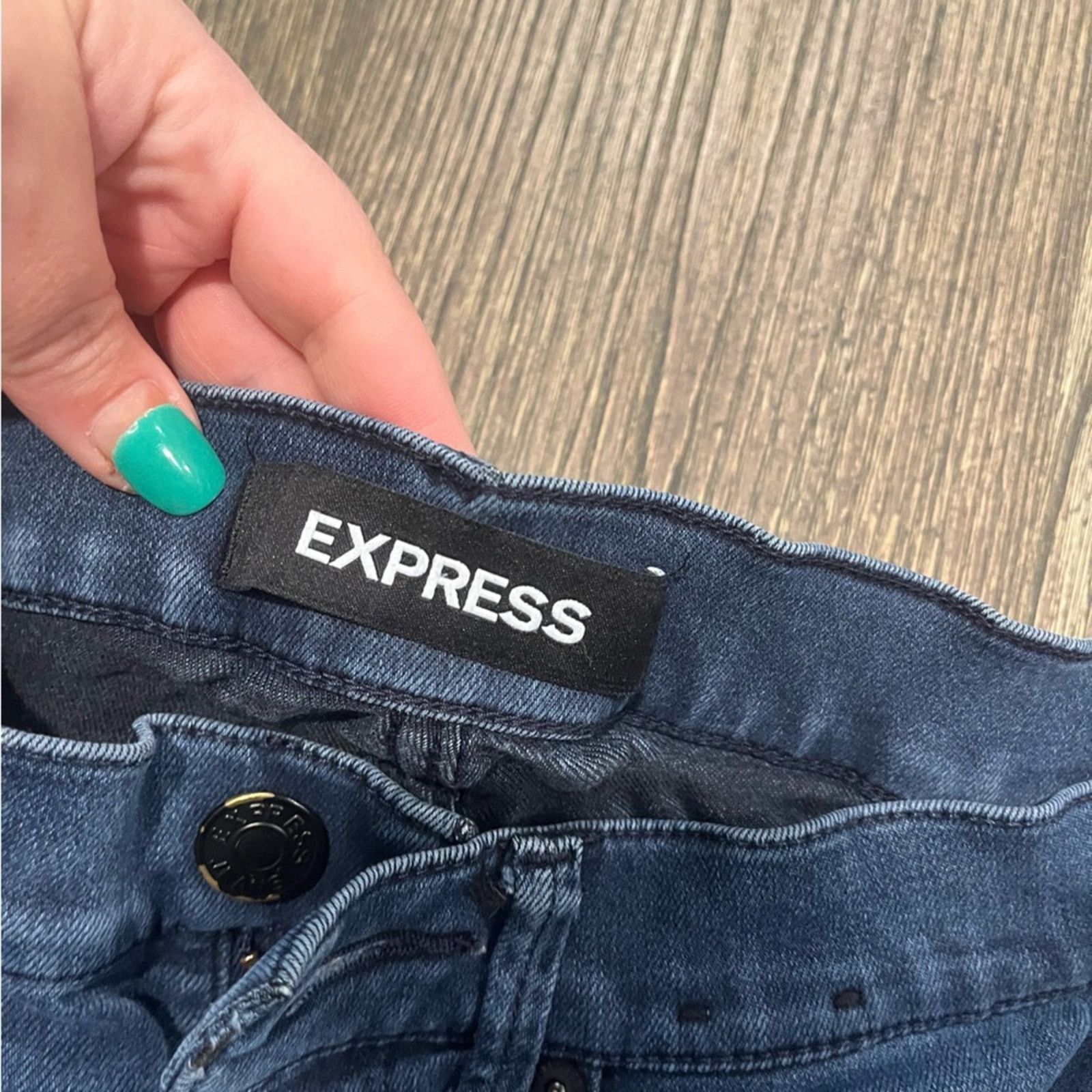 Express Express Legging Jeans Mid-Rise Supersoft Stretch Blue Siz 4L Size 27" / US 4 / IT 40 - 2 Thumbnail