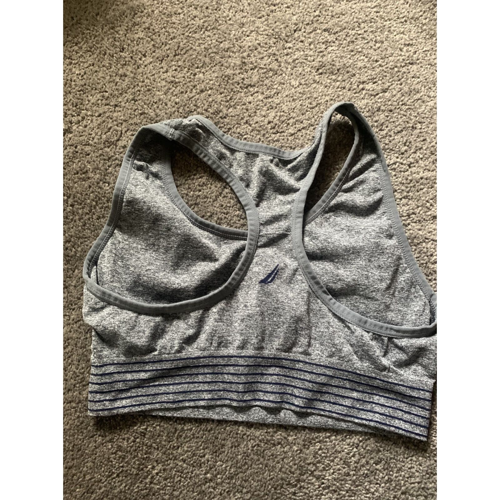 Nautica Nautica Sports Bra Grey One Piece with Removable Pads L Women Elastic Straps Size ONE SIZE - 4 Thumbnail