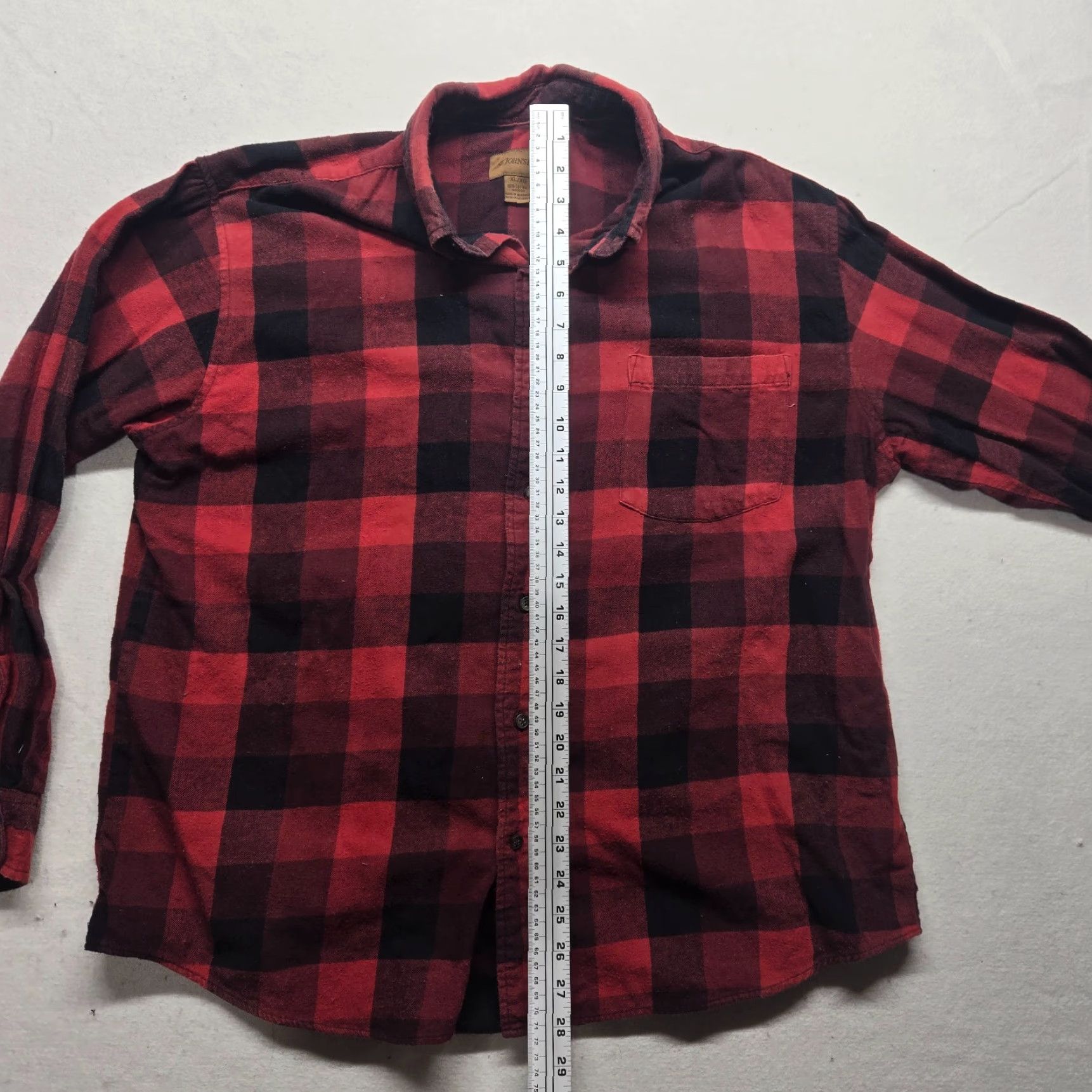 Vintage St. Johns Bay Super Soft Flannel Button Up Shirt Mens Size XL Red Buffalo Plaid Size US XL / EU 56 / 4 - 6 Thumbnail