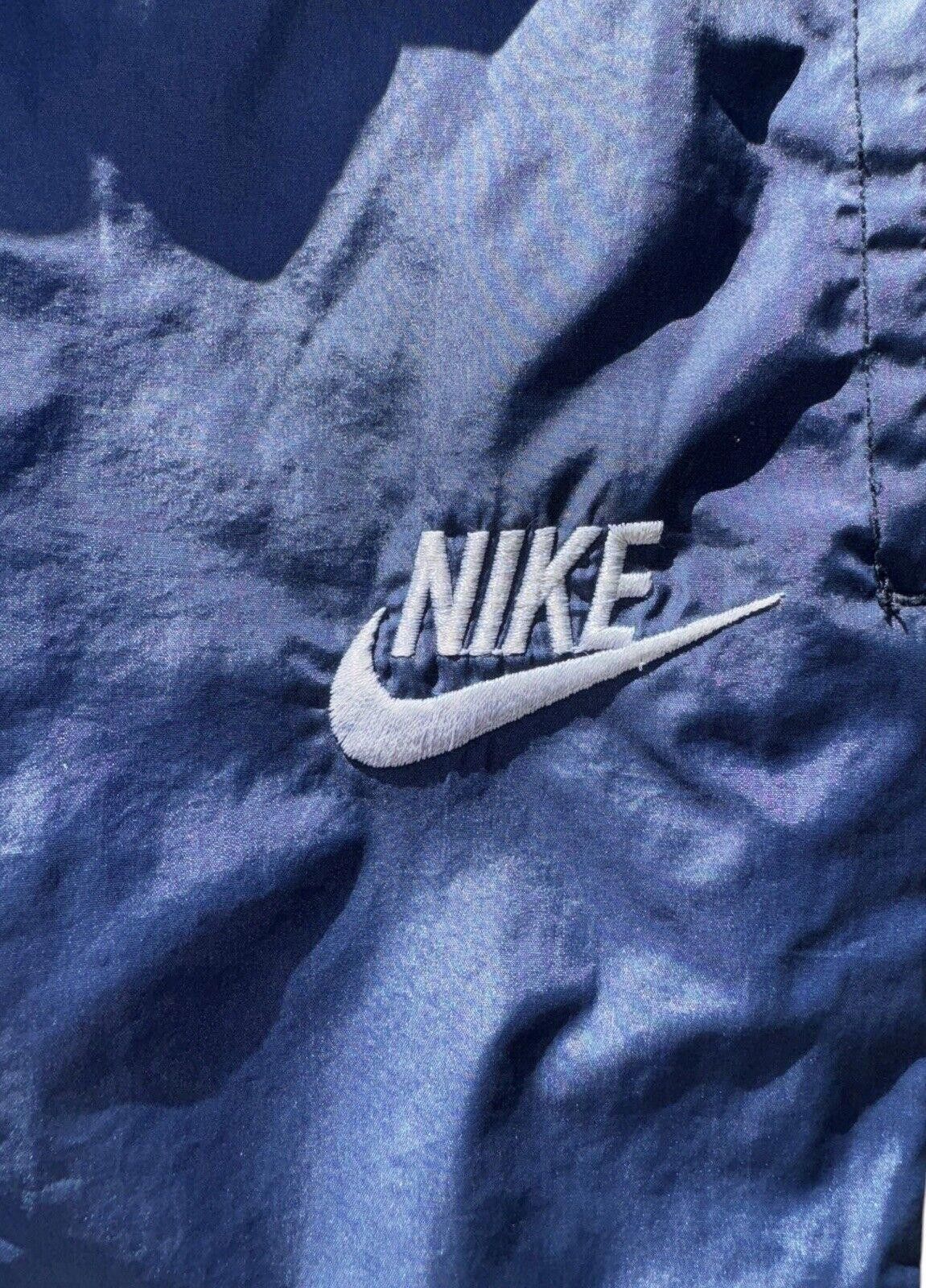 Nike Vintage Nike 80s Blue Nylon Embroidered Baggy Track Pants M Size US 32 / EU 48 - 3 Thumbnail