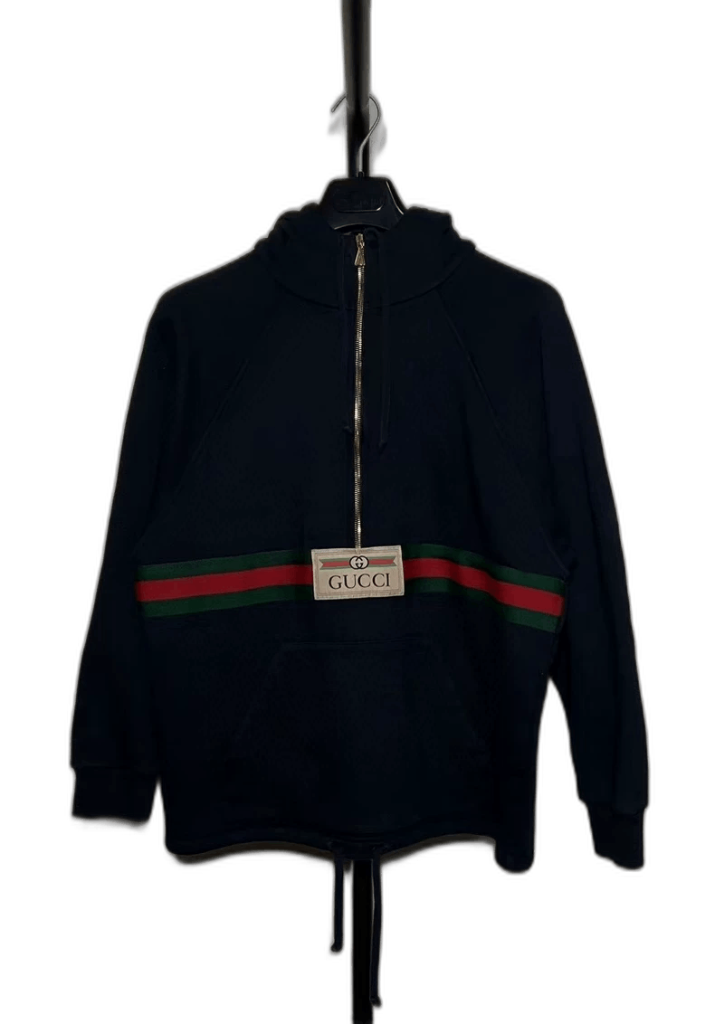 Gucci Gucci Dark Blue HalfZip Logo Jacket-2506 Size US XS / EU 42 / 0 - 1 Thumbnail