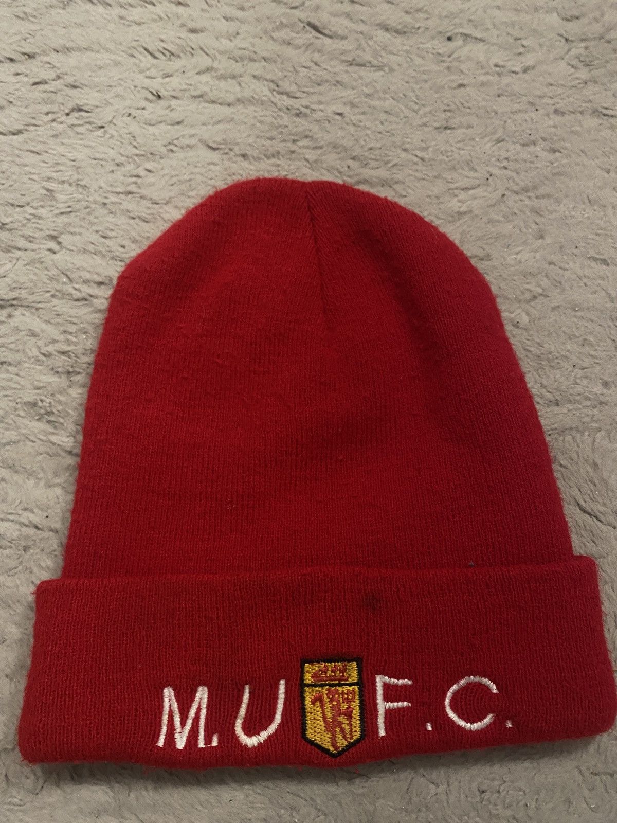 Vintage Manchester united Vintage winter hat Size ONE SIZE - 1 Thumbnail