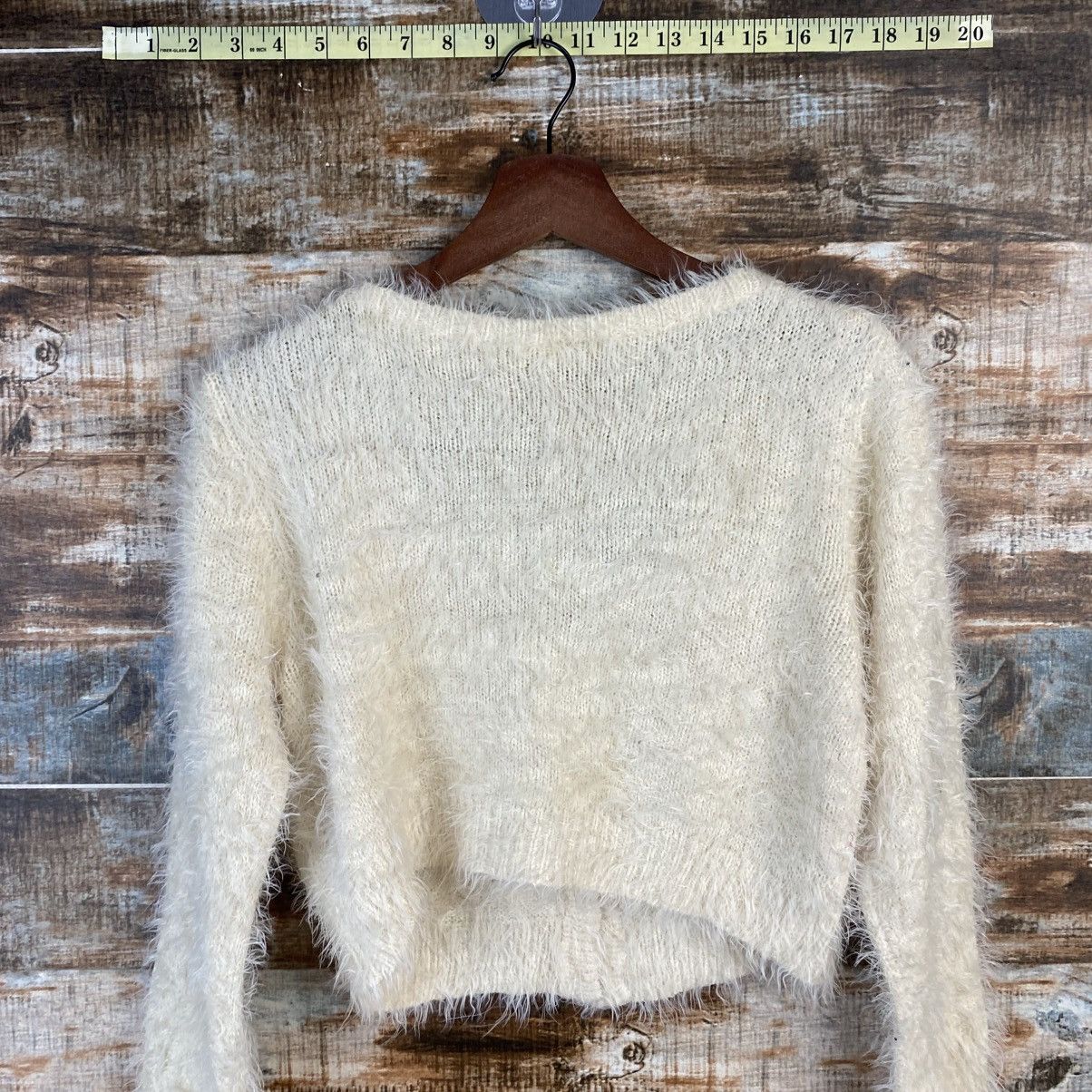 Homespun Knitwear DL Wallamanda White Mohair fur shaggy Knitwear #C1091 Size XS / US 0-2 / IT 36-38 - 11 Thumbnail