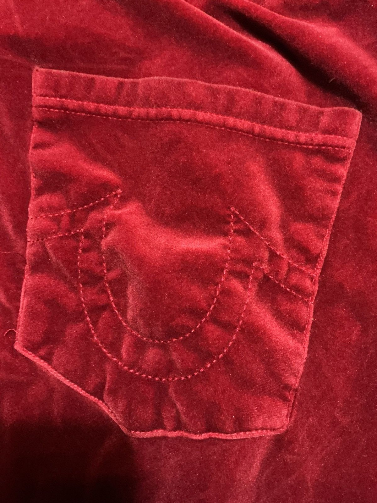 True Religion True Religion Red Dahlia Horseshoe Velour Jogger Track Pants Size US 38 / EU 54 - 9 Thumbnail