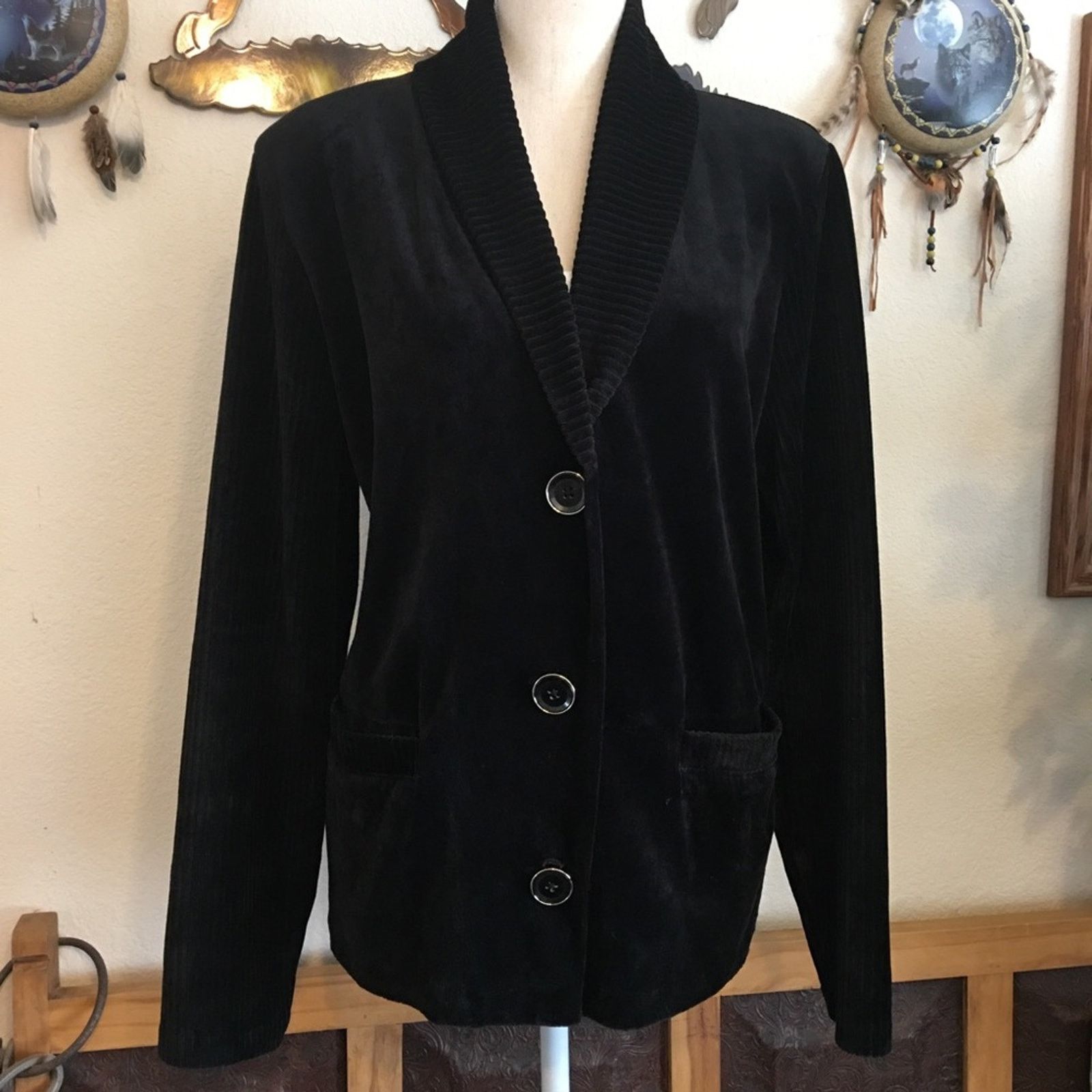 Jones New York Vintage 90s Jones New York Signature velour jacket Size XL / US 12-14 / IT 48-50 - 1 Thumbnail