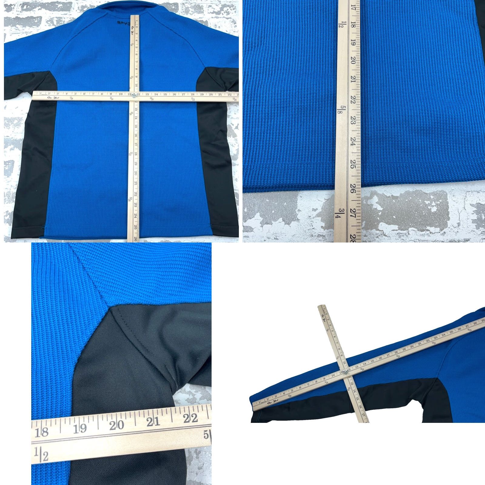 Spyder Spyder Jacket Men Medium Blue Black Pullover Thermal Waffle Knit Sweater B4* Size US M / EU 48-50 / 2 - 8 Thumbnail