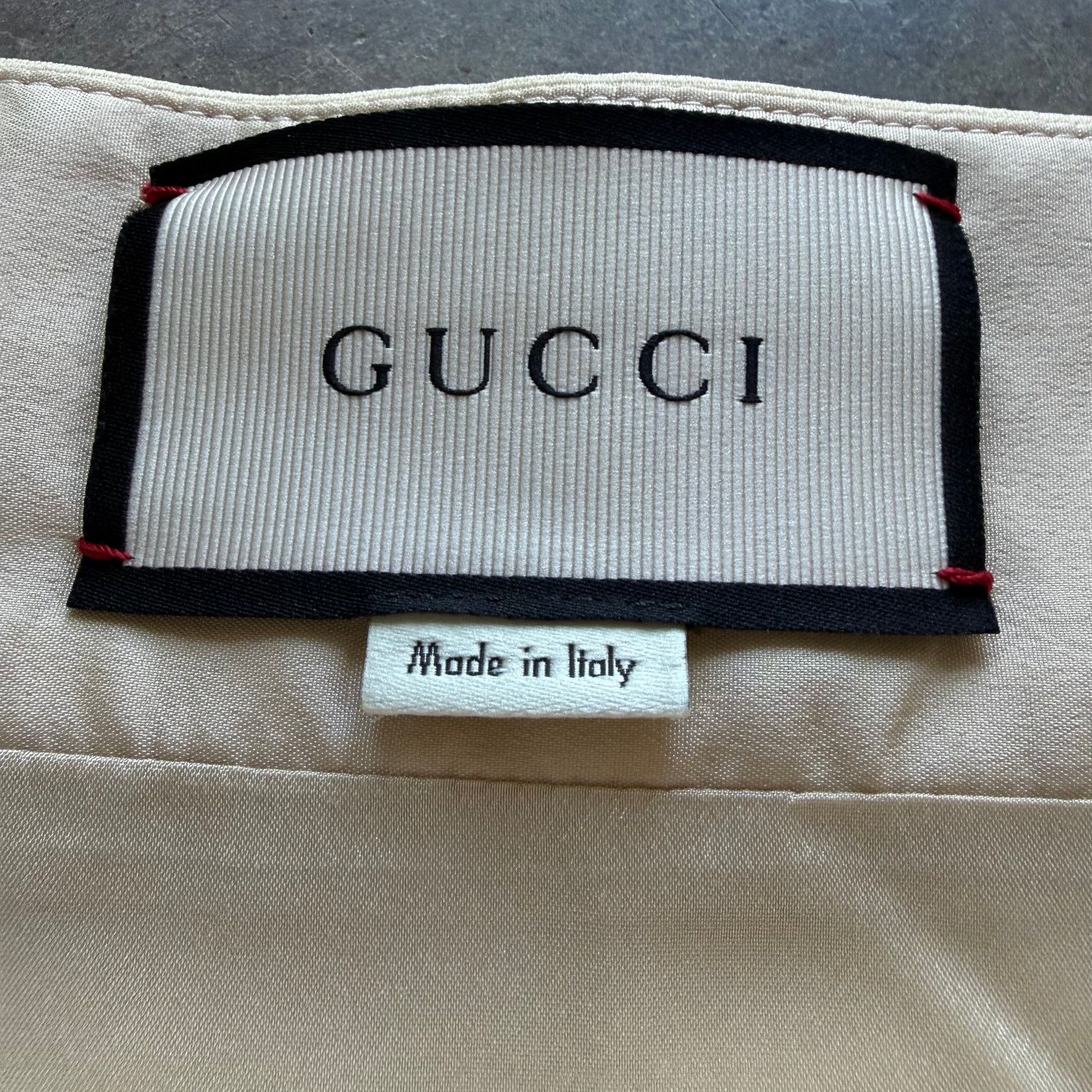 Gucci Ecru Wool Marmont GG Buckle Skirt XS