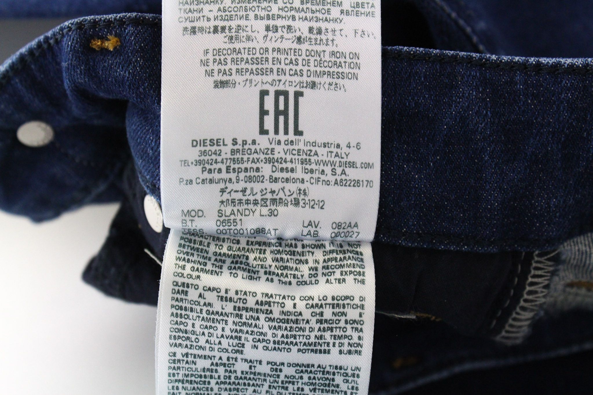 Diesel SLANDY 082AA W23/L30 Girls Blue Stretch Jeans 70226 Size 23" - 9 Thumbnail