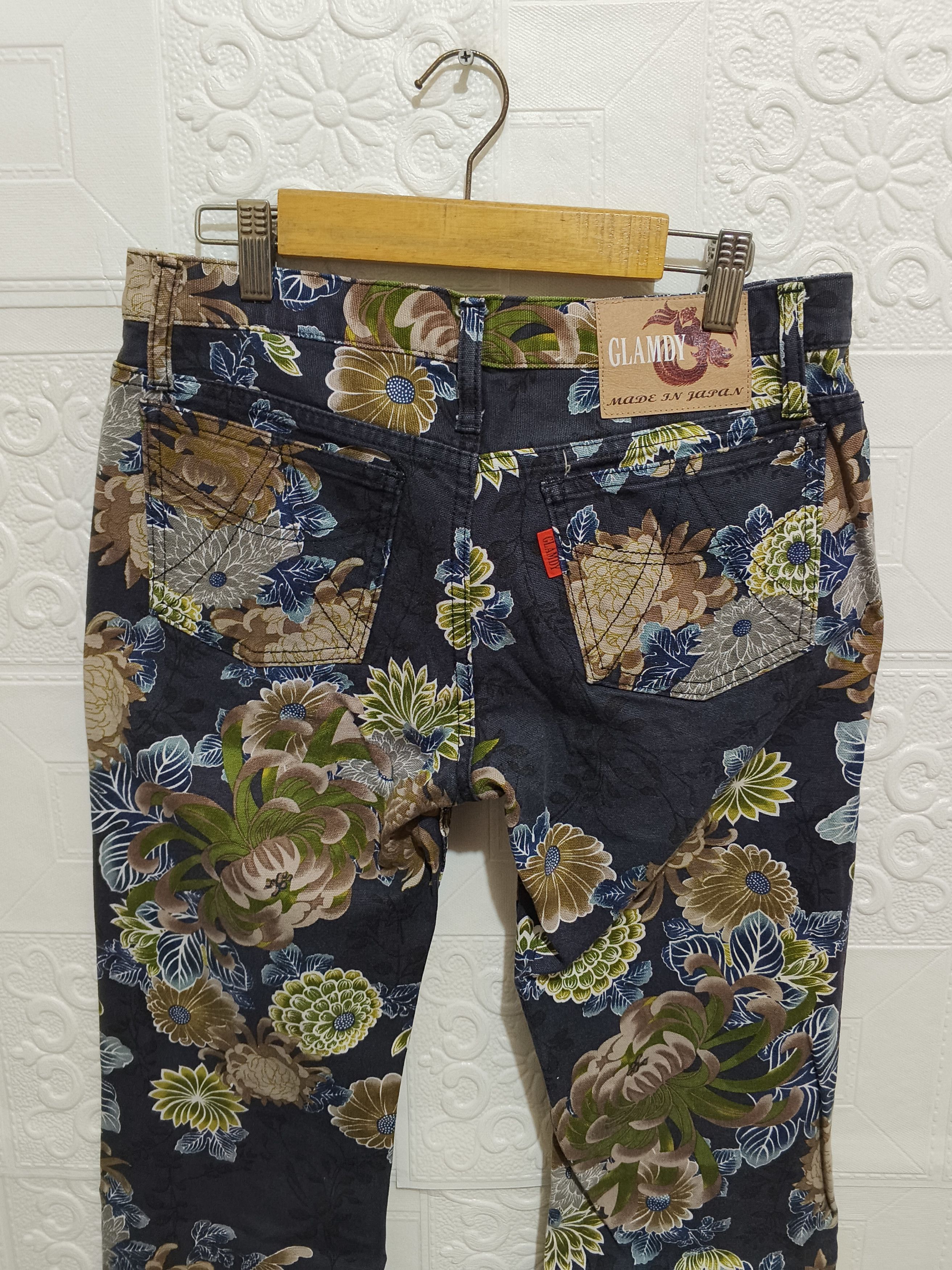 Japanese Brand GLAMDY FLORAL JEANS Size 31" - 4 Thumbnail