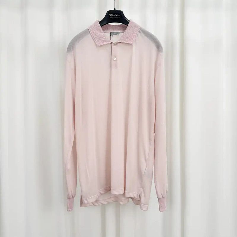 Dior Dior Long Sleeve Pink Embroidered Polo Shirt 0089 Size US L / EU 52-54 / 3 - 1 Thumbnail