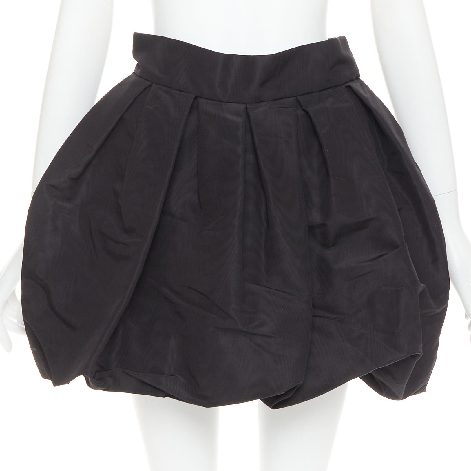 Alexandre Vauthier ALEXANDRE VAUTHIER black taffeta silk pleated high waist short bubble skirt Size 25" / US 0 / IT 36 - 1 Thumbnail