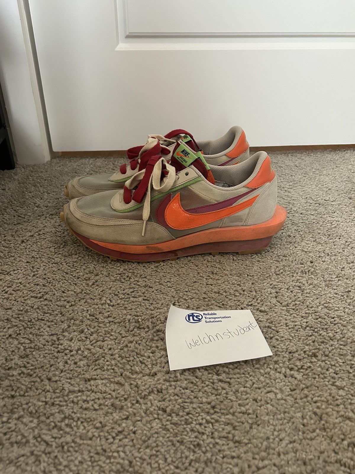 Nike × Sacai Nike LD Waffle sacai CLOT KISS of Death Net Orange Blaze Size US 11 / EU 44 - 1 Thumbnail