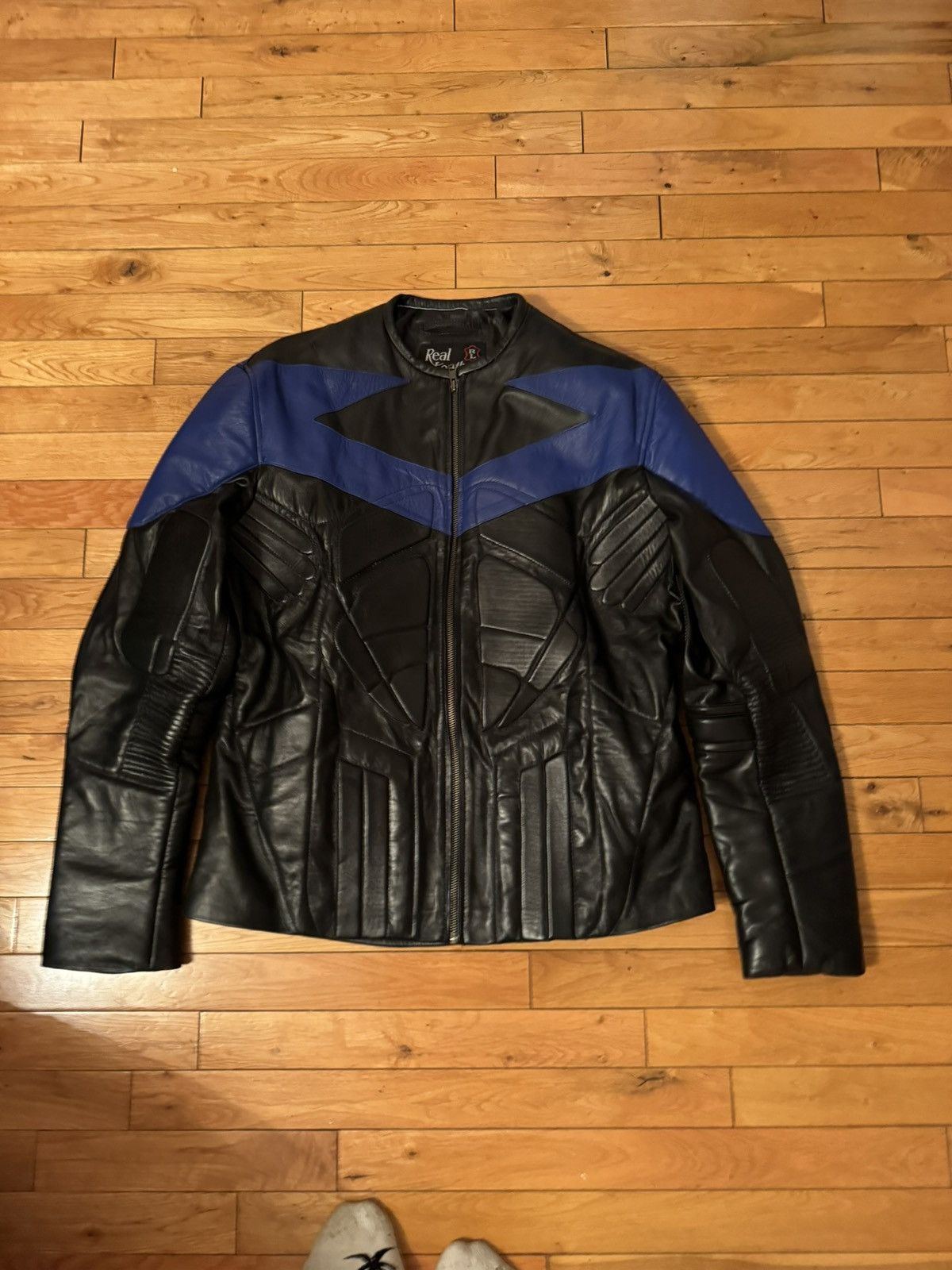 Vintage Night-wing Batman Black Leather Motorcycle Jacket