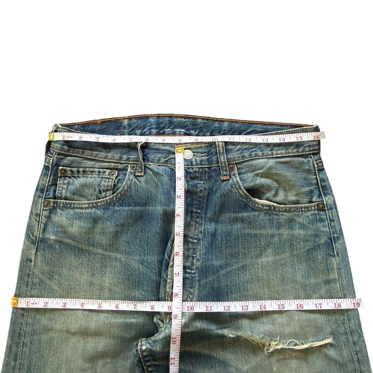 Levi's Vintage 90s Levis 501 Mud Wash Distress Loose Jeans Size US 32 / EU 48 - 6 Thumbnail