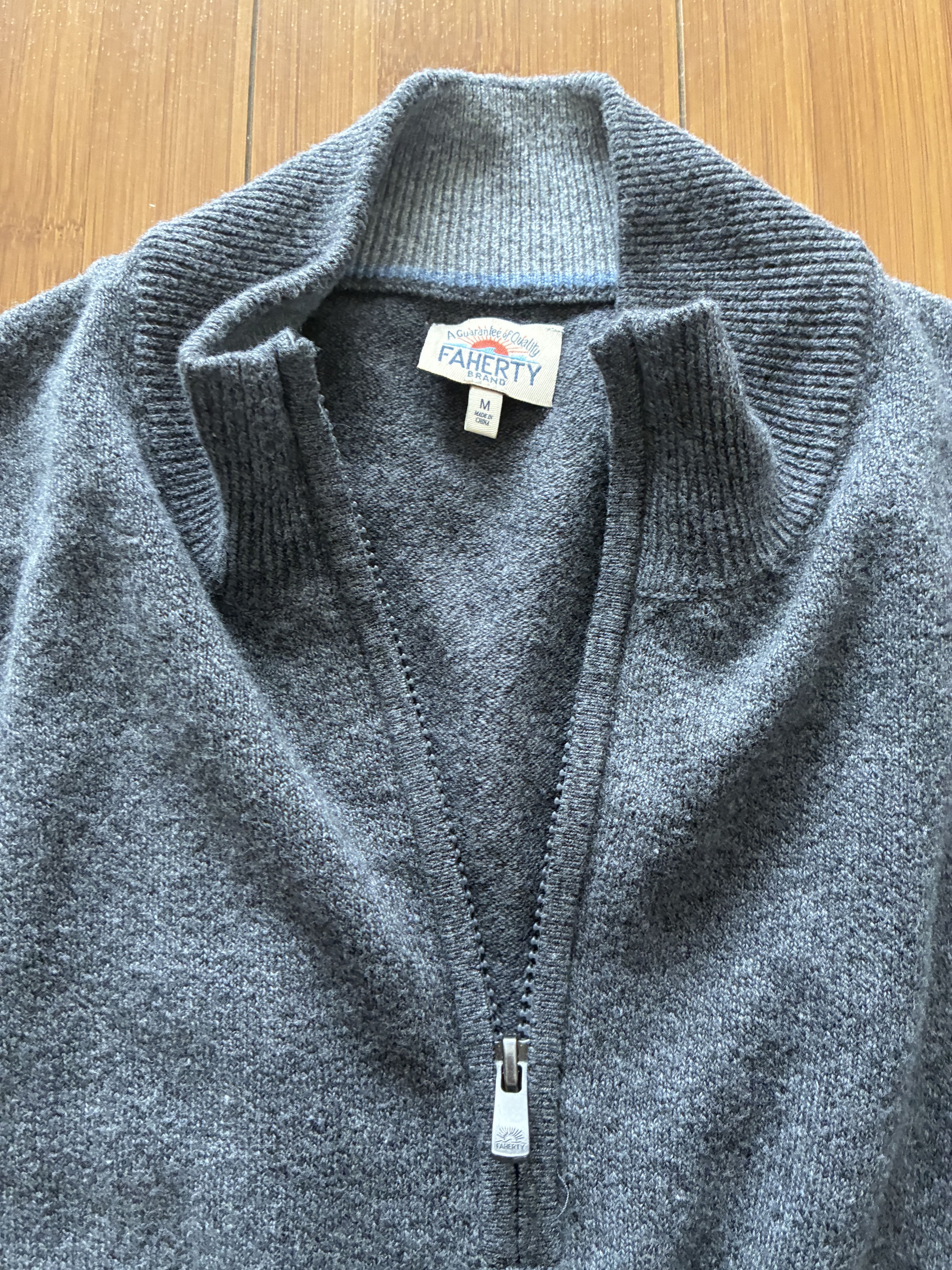 Faherty faherty mens gray wool quarter zip men's medium Size US M / EU 48-50 / 2 - 4 Thumbnail