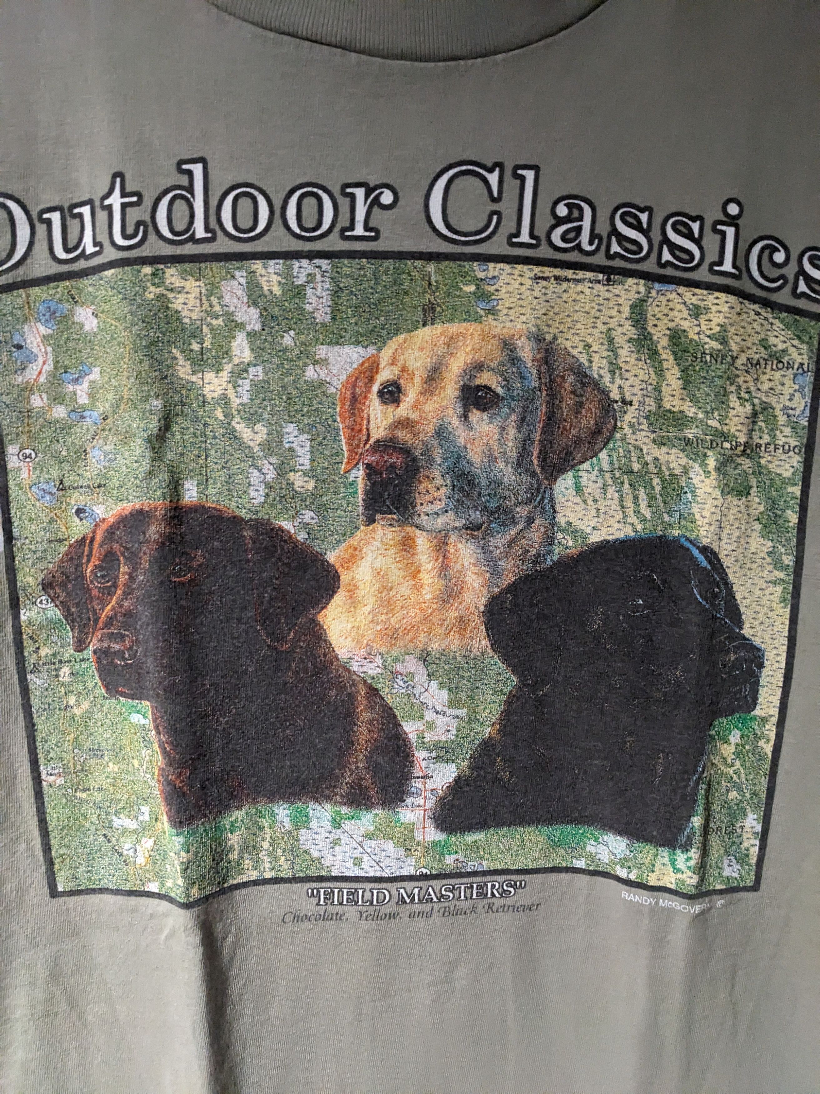 Vintage Vintage 90s Outdoor Classics Labrador Dog Animal T-Shirt Size US M / EU 48-50 / 2 - 2 Thumbnail