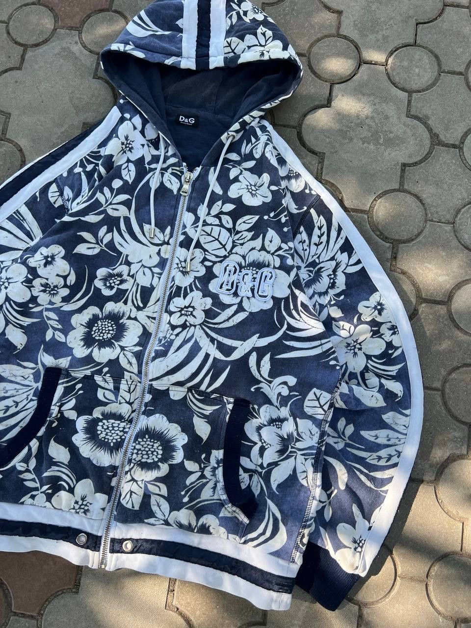 Dolce & Gabbana Vintage Dolce Gabbana Floral Zip Hoodie Avant garde Size US XL / EU 56 / 4 - 4 Thumbnail